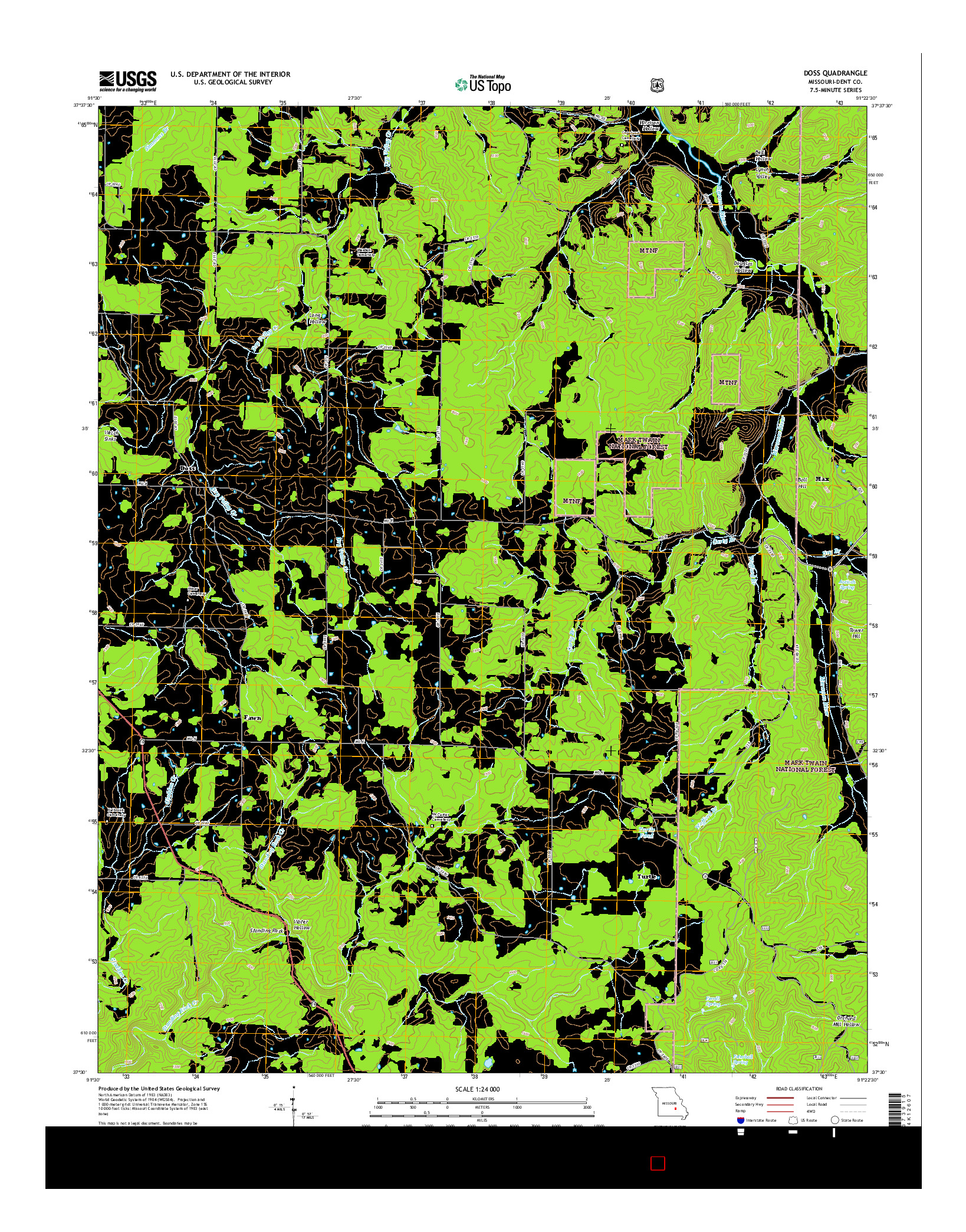 USGS US TOPO 7.5-MINUTE MAP FOR DOSS, MO 2015