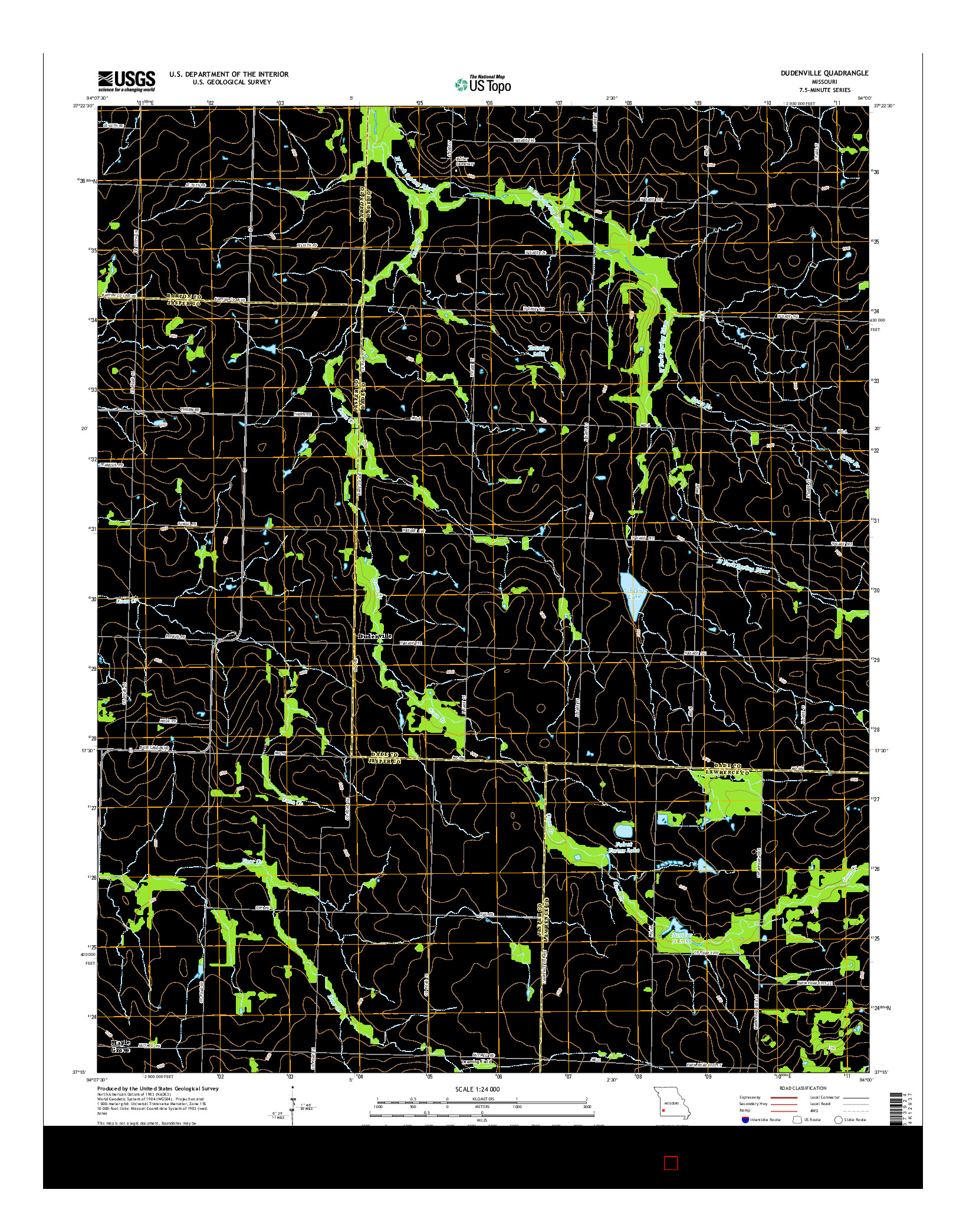 USGS US TOPO 7.5-MINUTE MAP FOR DUDENVILLE, MO 2015