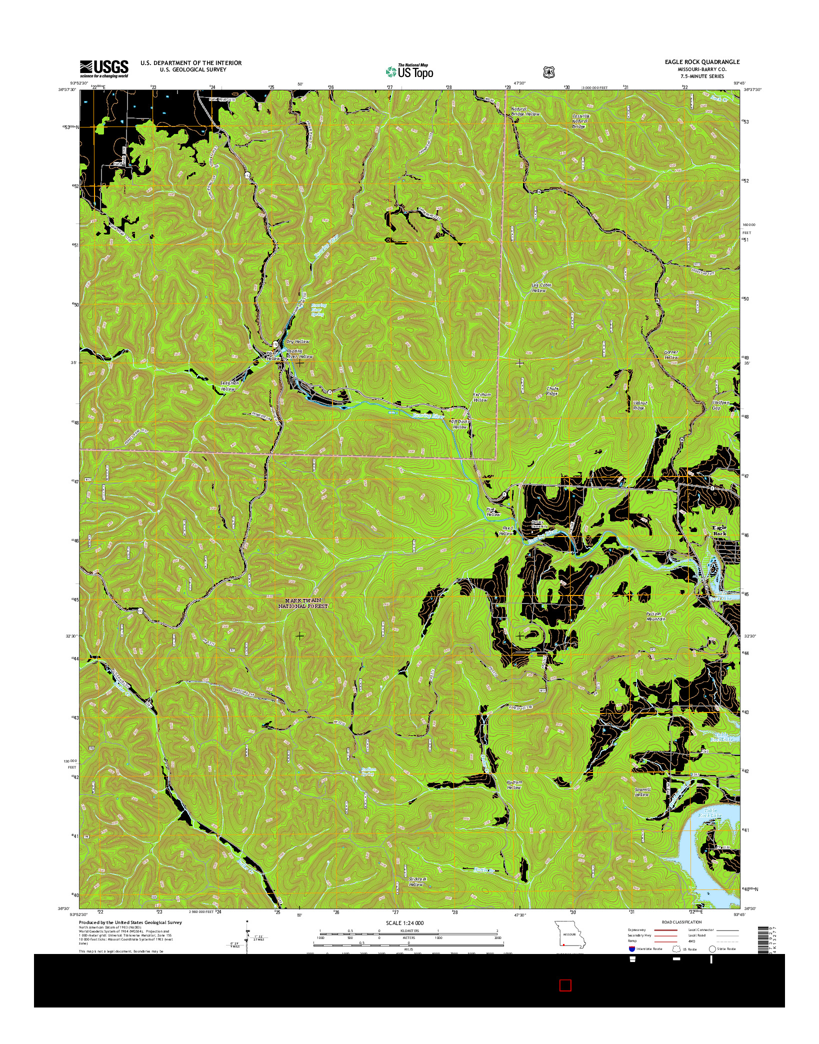 USGS US TOPO 7.5-MINUTE MAP FOR EAGLE ROCK, MO 2015
