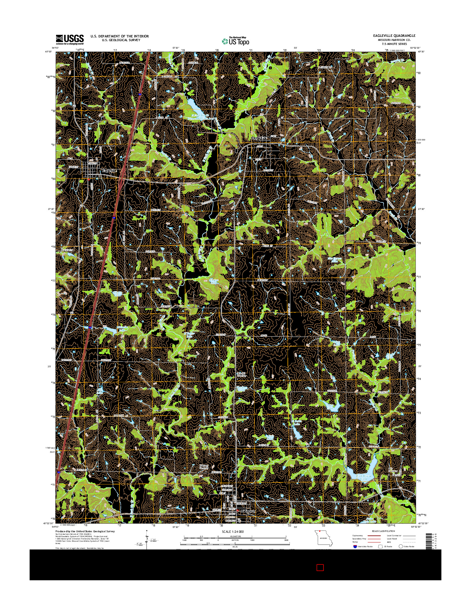 USGS US TOPO 7.5-MINUTE MAP FOR EAGLEVILLE, MO 2015
