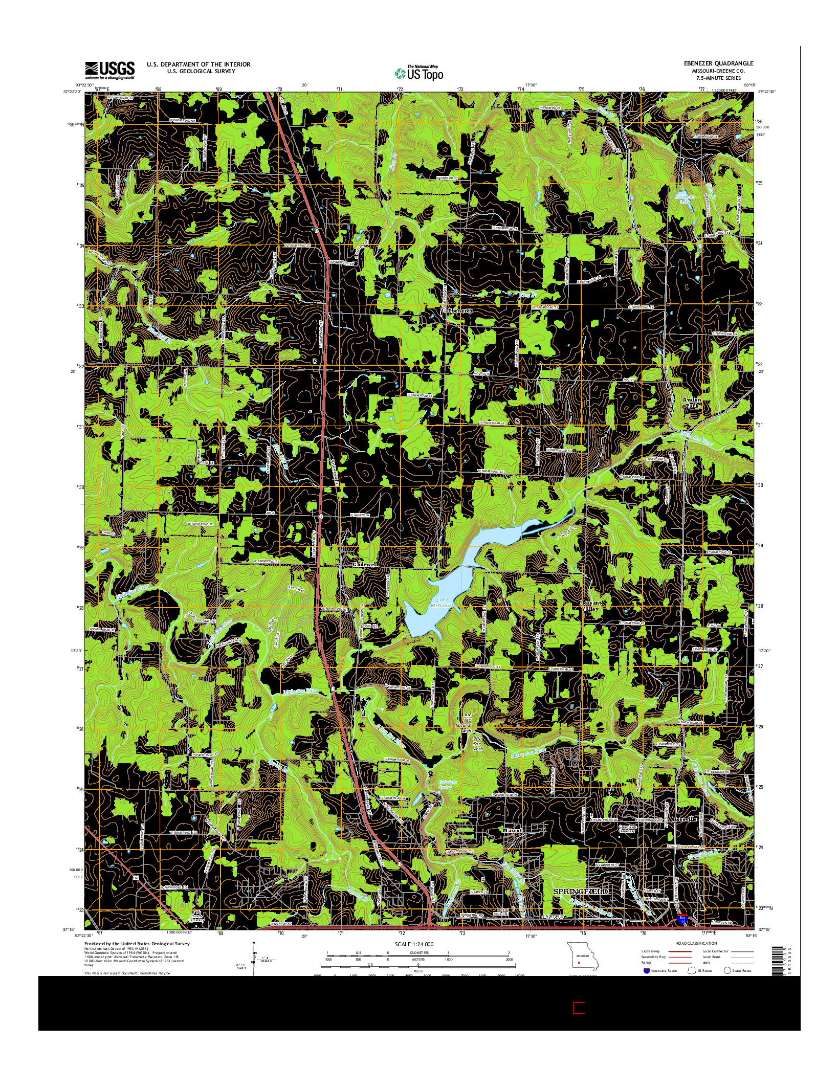 USGS US TOPO 7.5-MINUTE MAP FOR EBENEZER, MO 2015