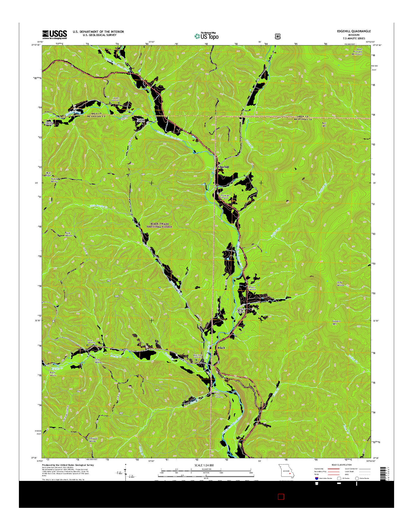 USGS US TOPO 7.5-MINUTE MAP FOR EDGEHILL, MO 2015