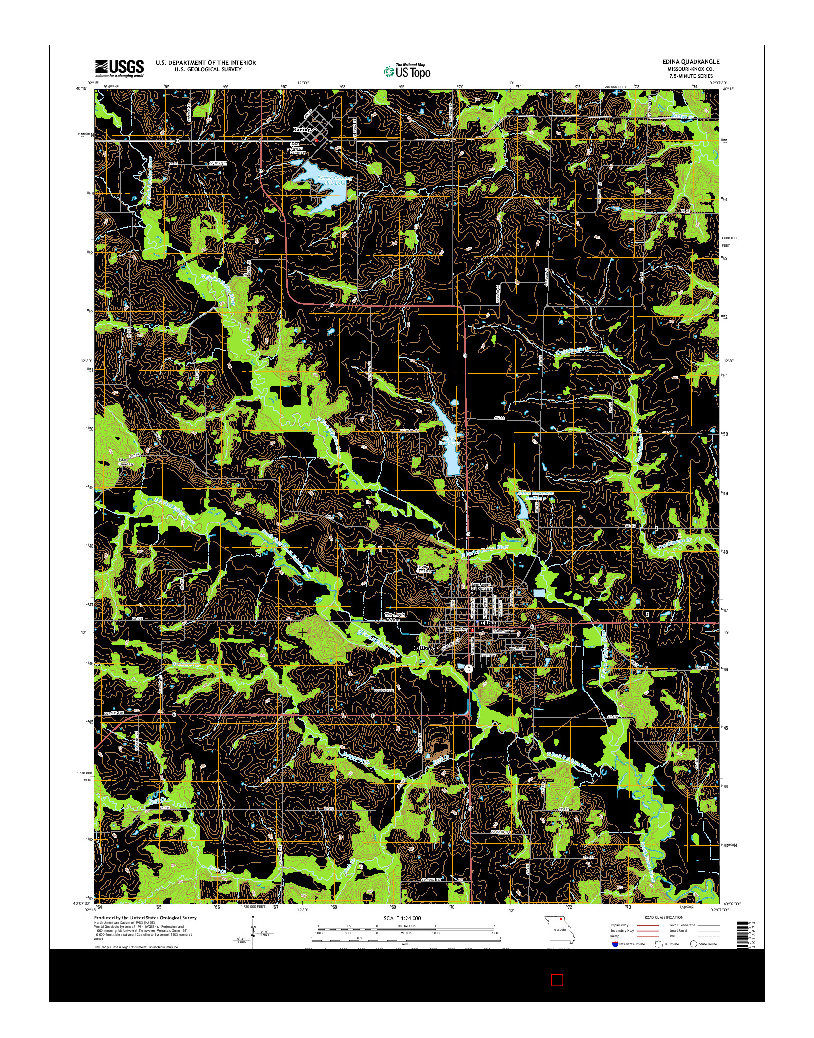 USGS US TOPO 7.5-MINUTE MAP FOR EDINA, MO 2015
