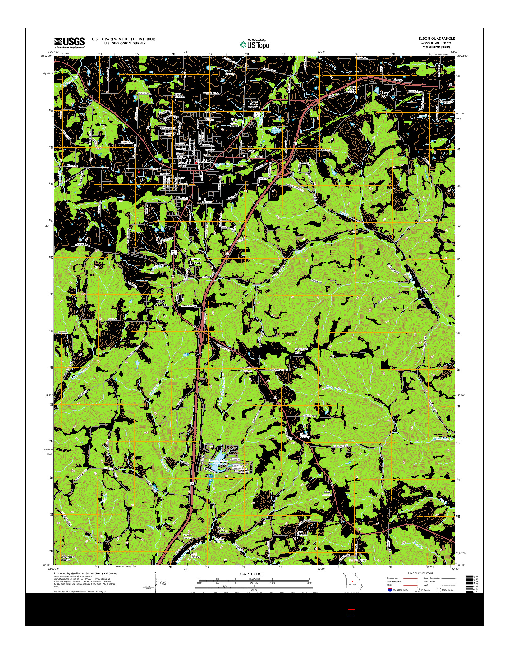 USGS US TOPO 7.5-MINUTE MAP FOR ELDON, MO 2015