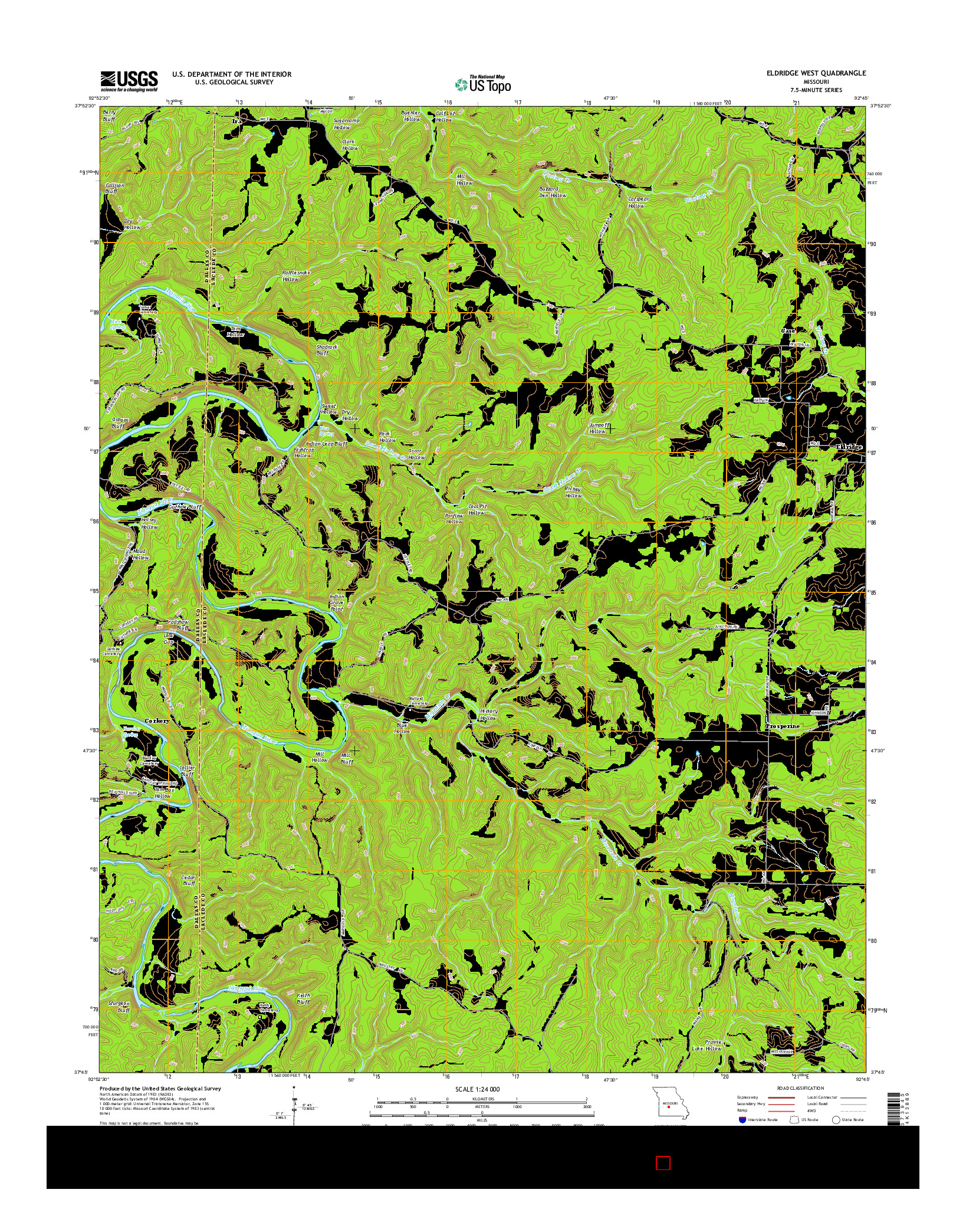 USGS US TOPO 7.5-MINUTE MAP FOR ELDRIDGE WEST, MO 2015