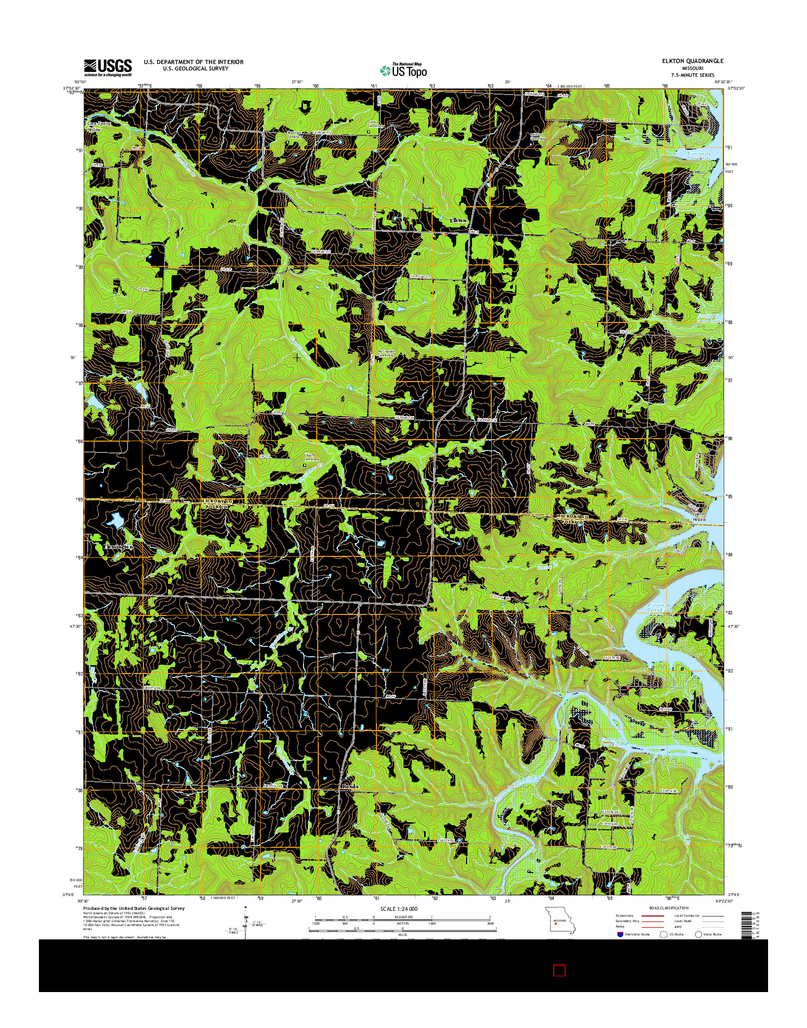 USGS US TOPO 7.5-MINUTE MAP FOR ELKTON, MO 2015