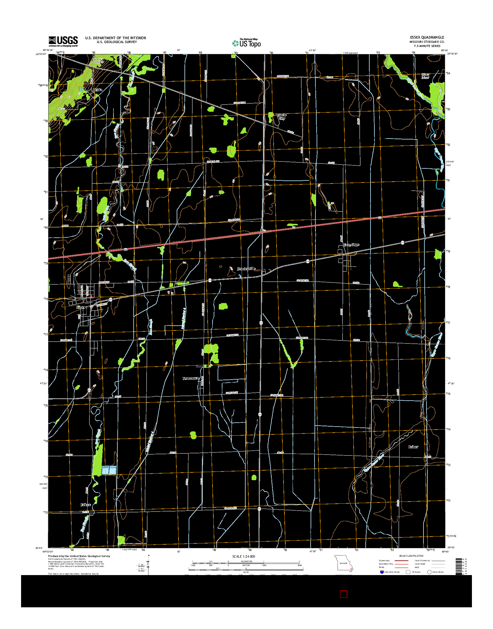 USGS US TOPO 7.5-MINUTE MAP FOR ESSEX, MO 2015