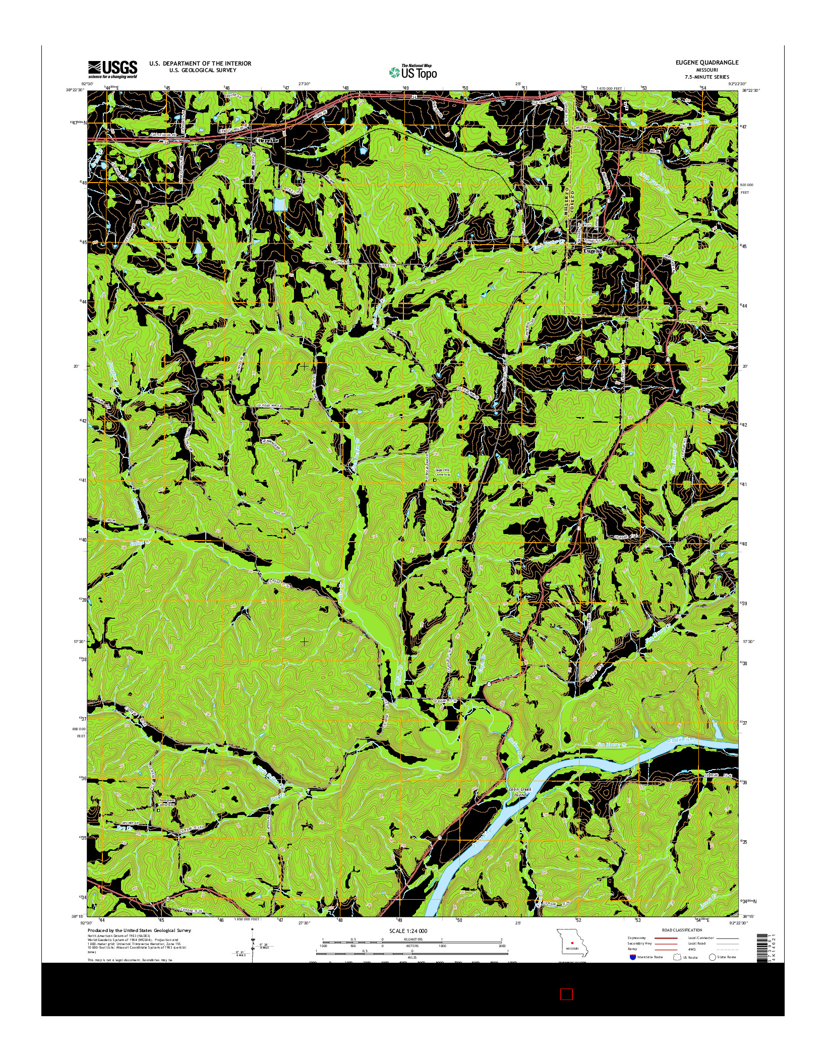 USGS US TOPO 7.5-MINUTE MAP FOR EUGENE, MO 2015