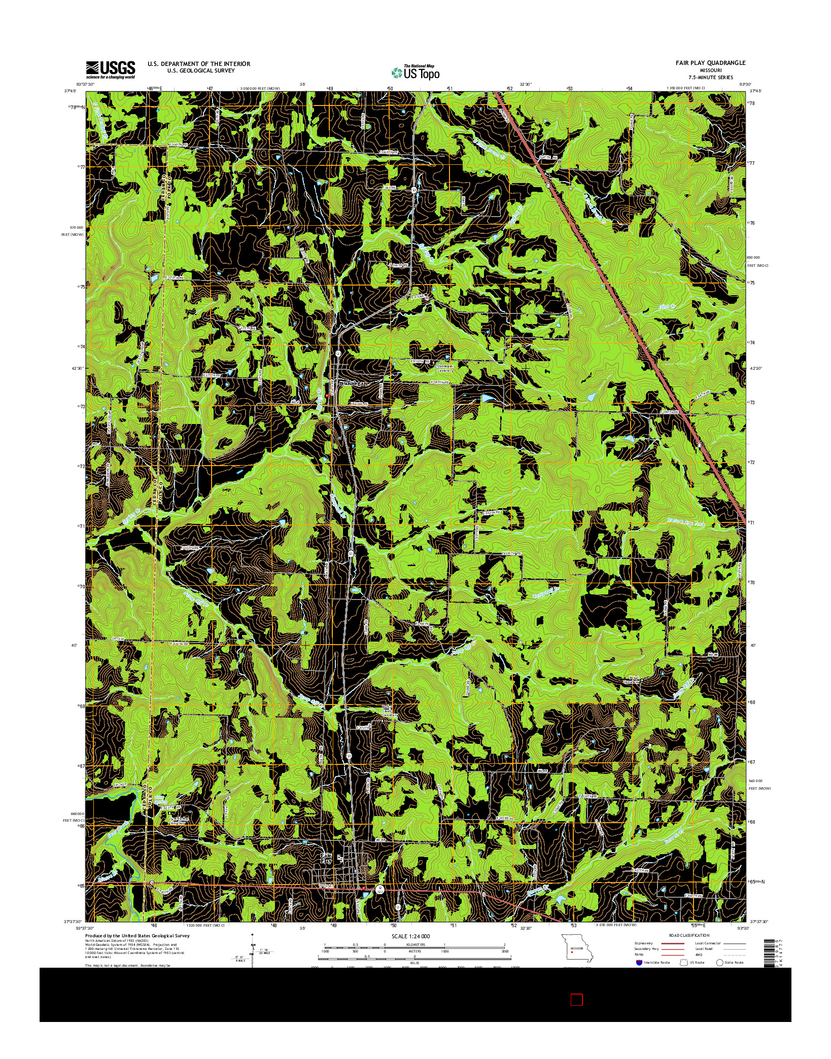 USGS US TOPO 7.5-MINUTE MAP FOR FAIR PLAY, MO 2015