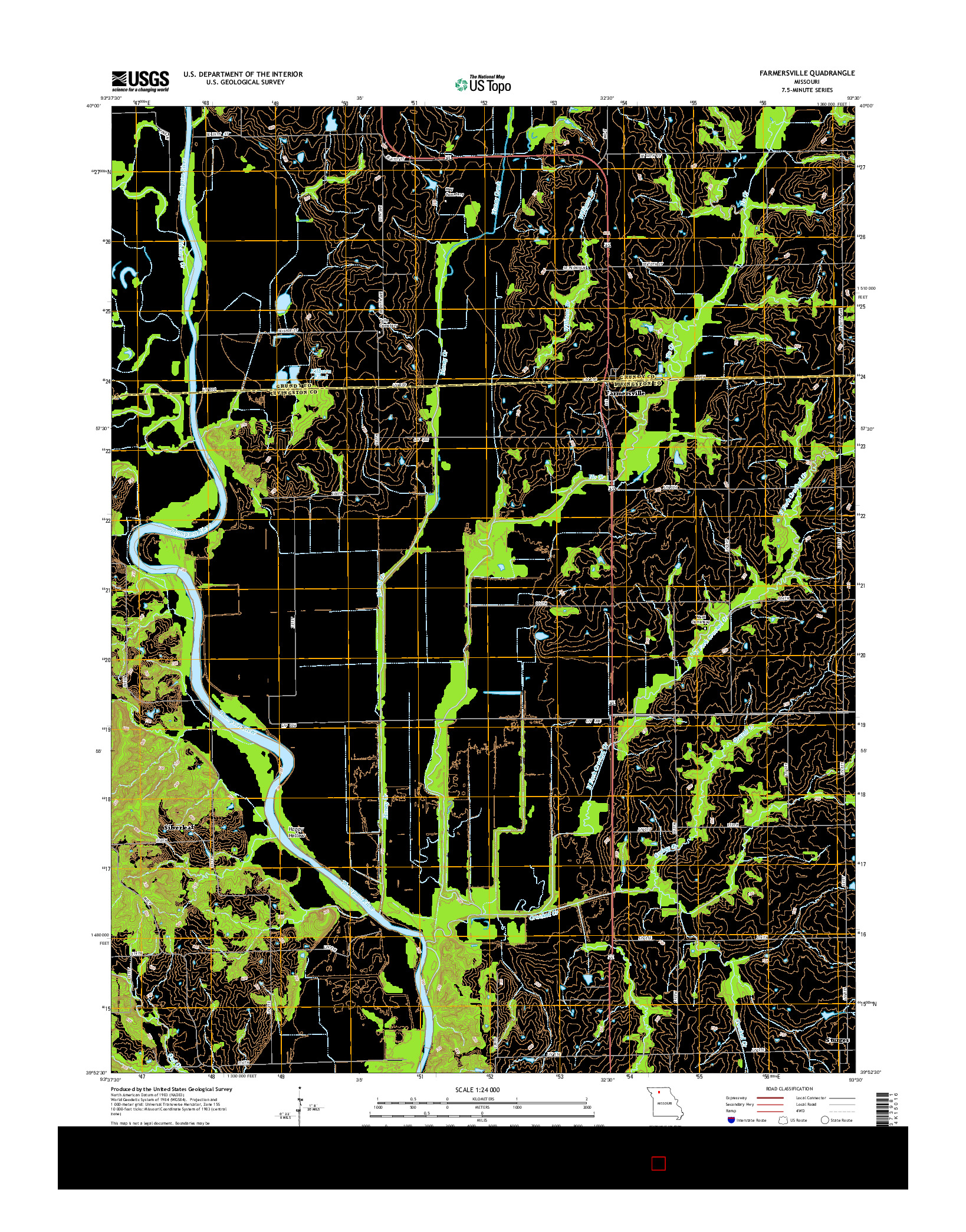 USGS US TOPO 7.5-MINUTE MAP FOR FARMERSVILLE, MO 2015