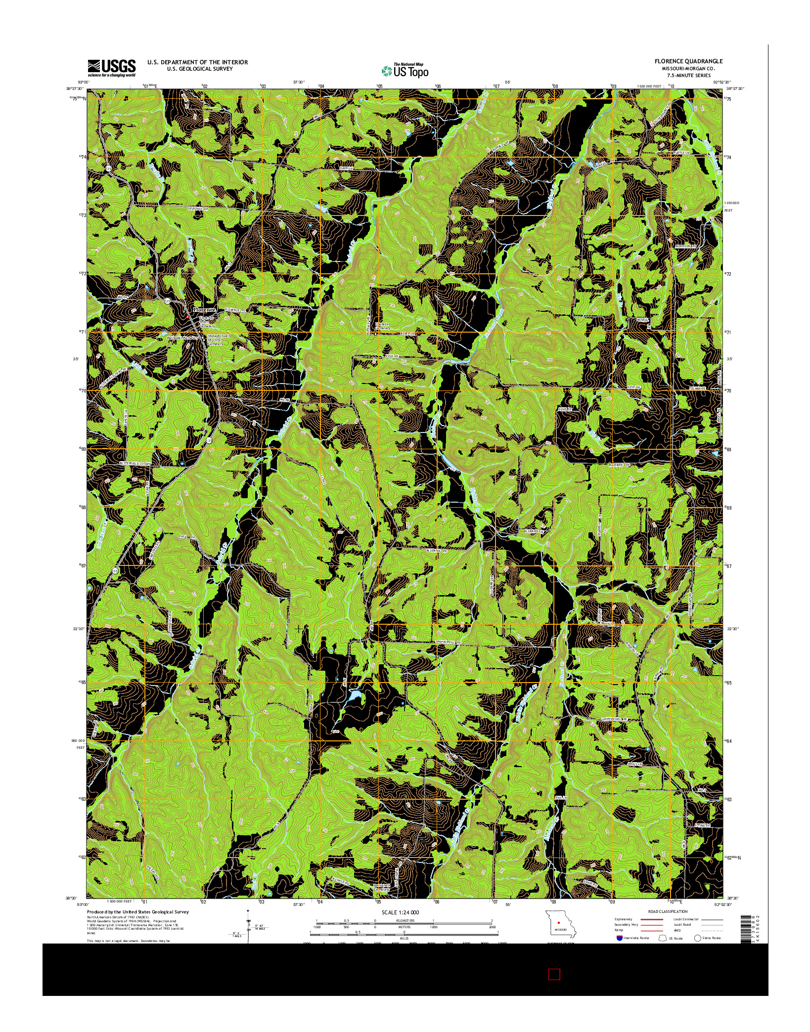 USGS US TOPO 7.5-MINUTE MAP FOR FLORENCE, MO 2015