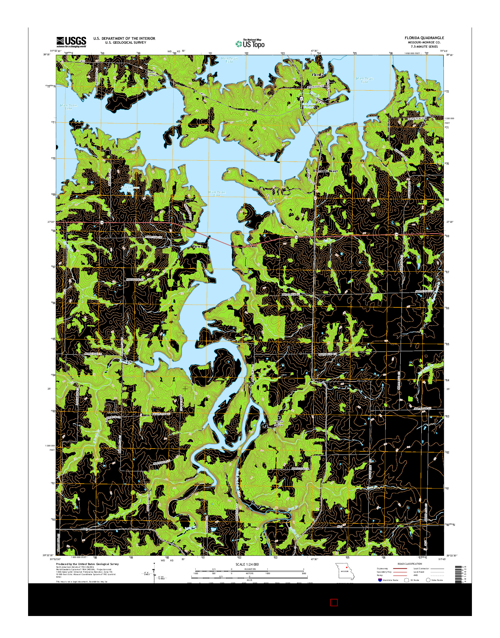 USGS US TOPO 7.5-MINUTE MAP FOR FLORIDA, MO 2015