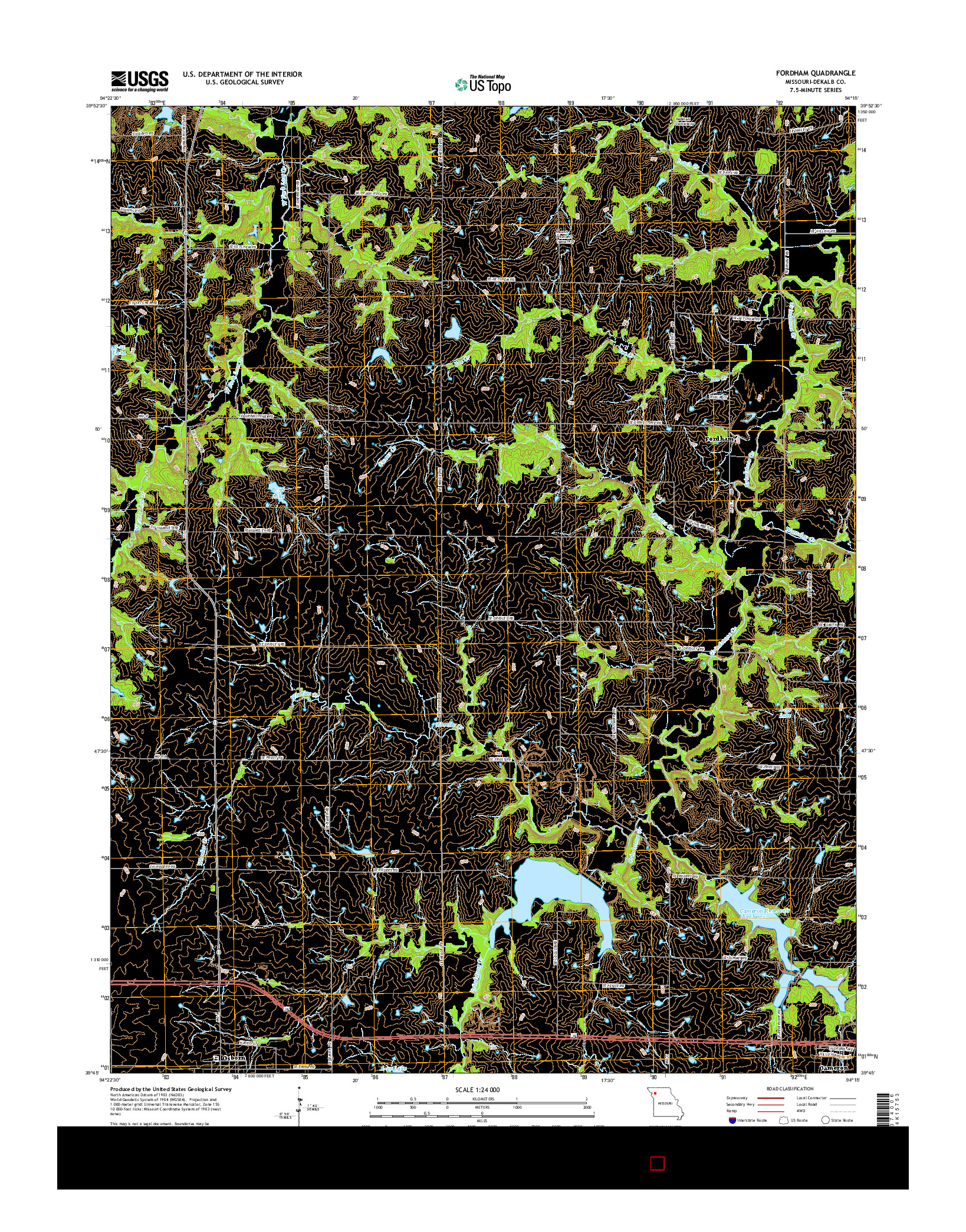 USGS US TOPO 7.5-MINUTE MAP FOR FORDHAM, MO 2015