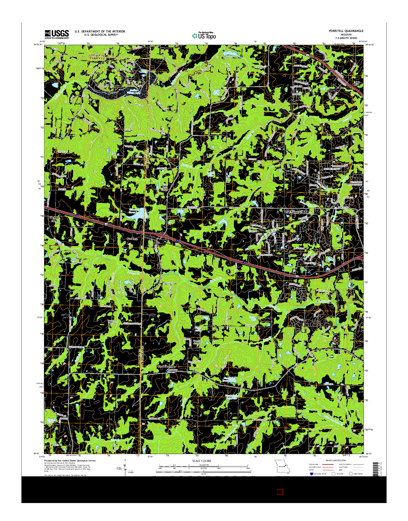 USGS US TOPO 7.5-MINUTE MAP FOR FORISTELL, MO 2015