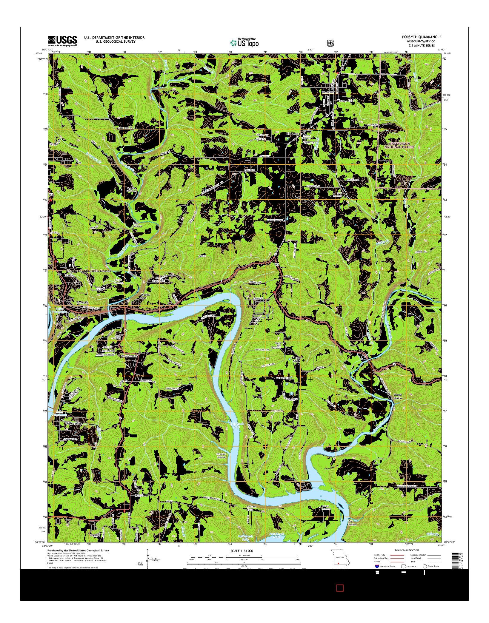 USGS US TOPO 7.5-MINUTE MAP FOR FORSYTH, MO 2015