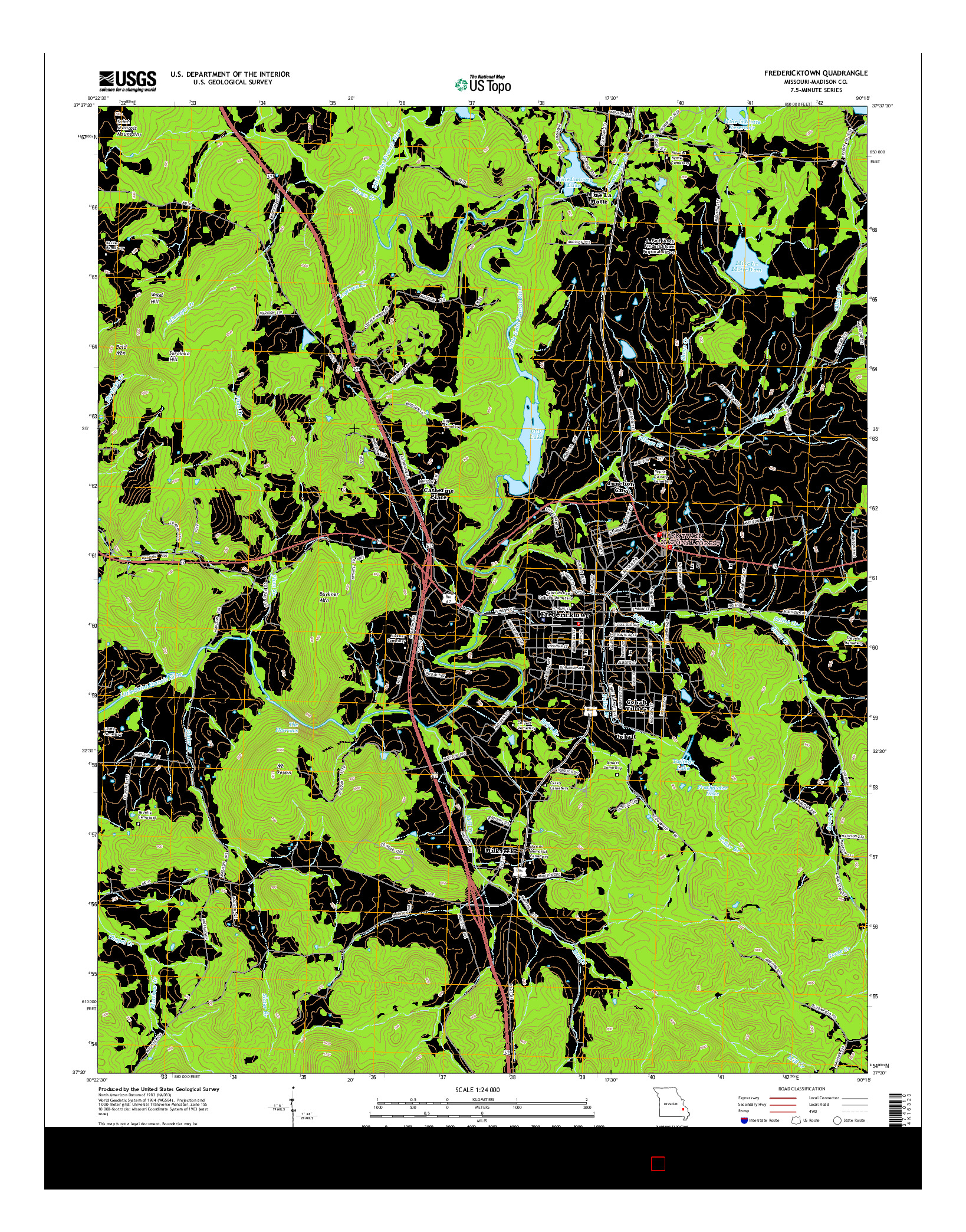 USGS US TOPO 7.5-MINUTE MAP FOR FREDERICKTOWN, MO 2015
