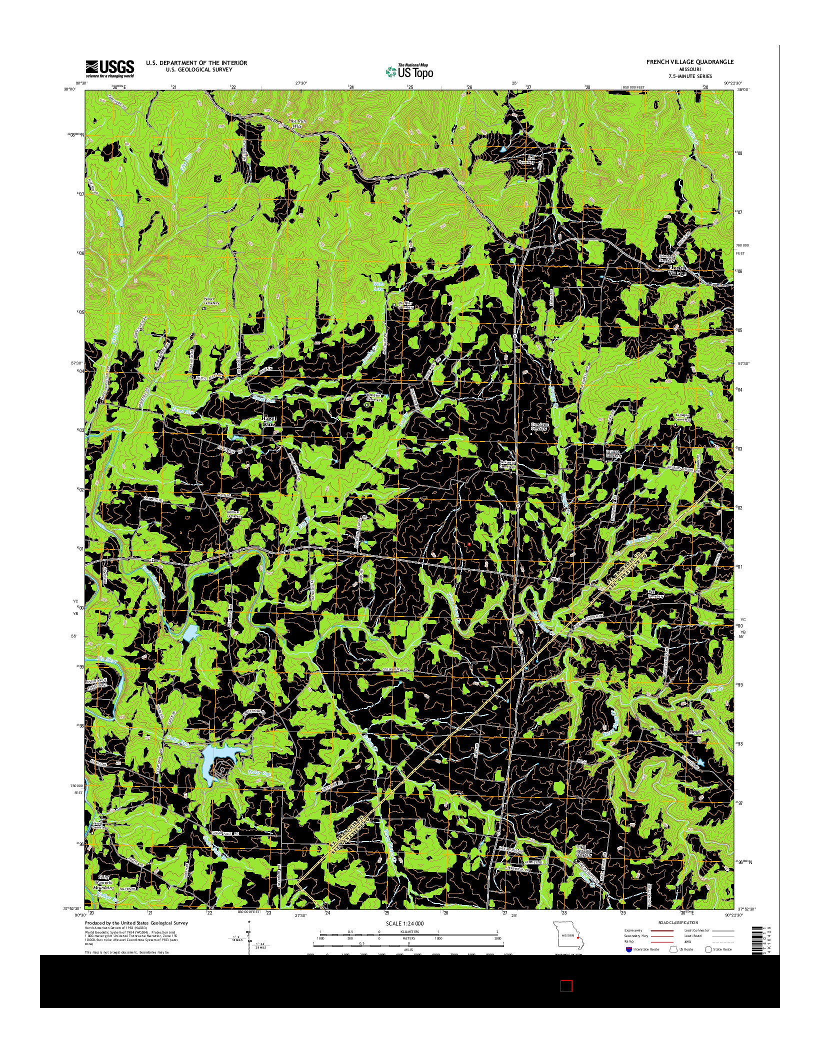 USGS US TOPO 7.5-MINUTE MAP FOR FRENCH VILLAGE, MO 2015