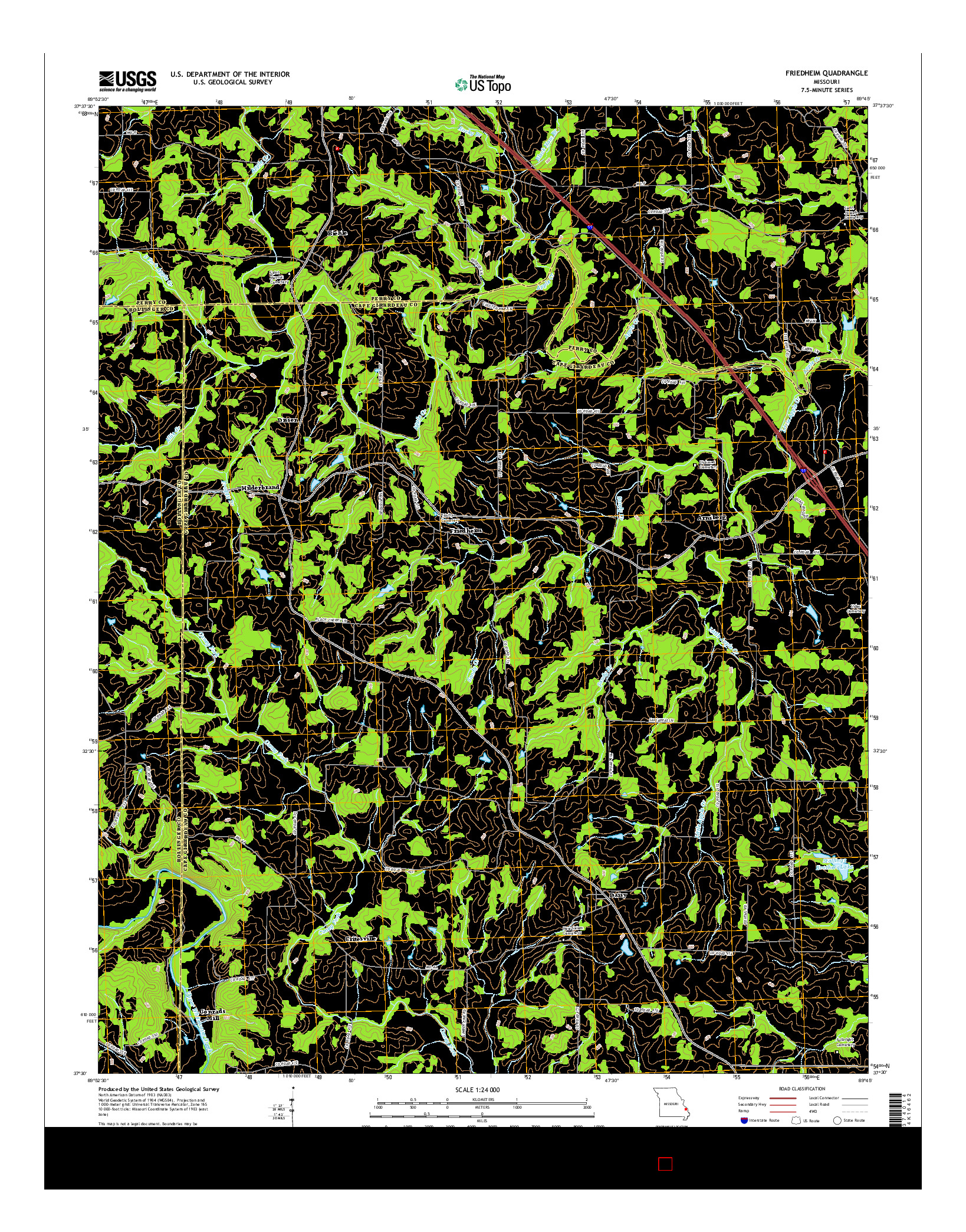 USGS US TOPO 7.5-MINUTE MAP FOR FRIEDHEIM, MO 2015