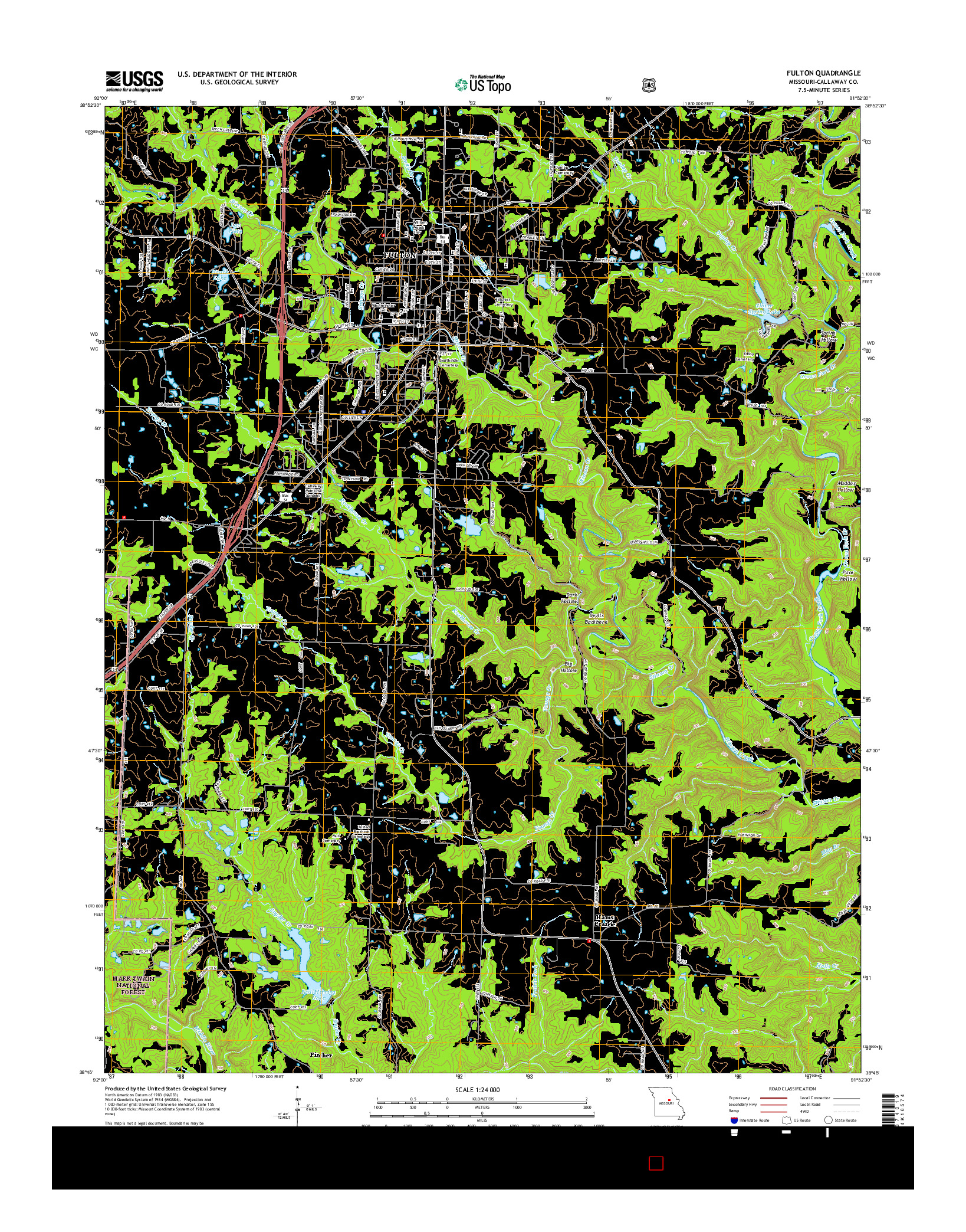 USGS US TOPO 7.5-MINUTE MAP FOR FULTON, MO 2015
