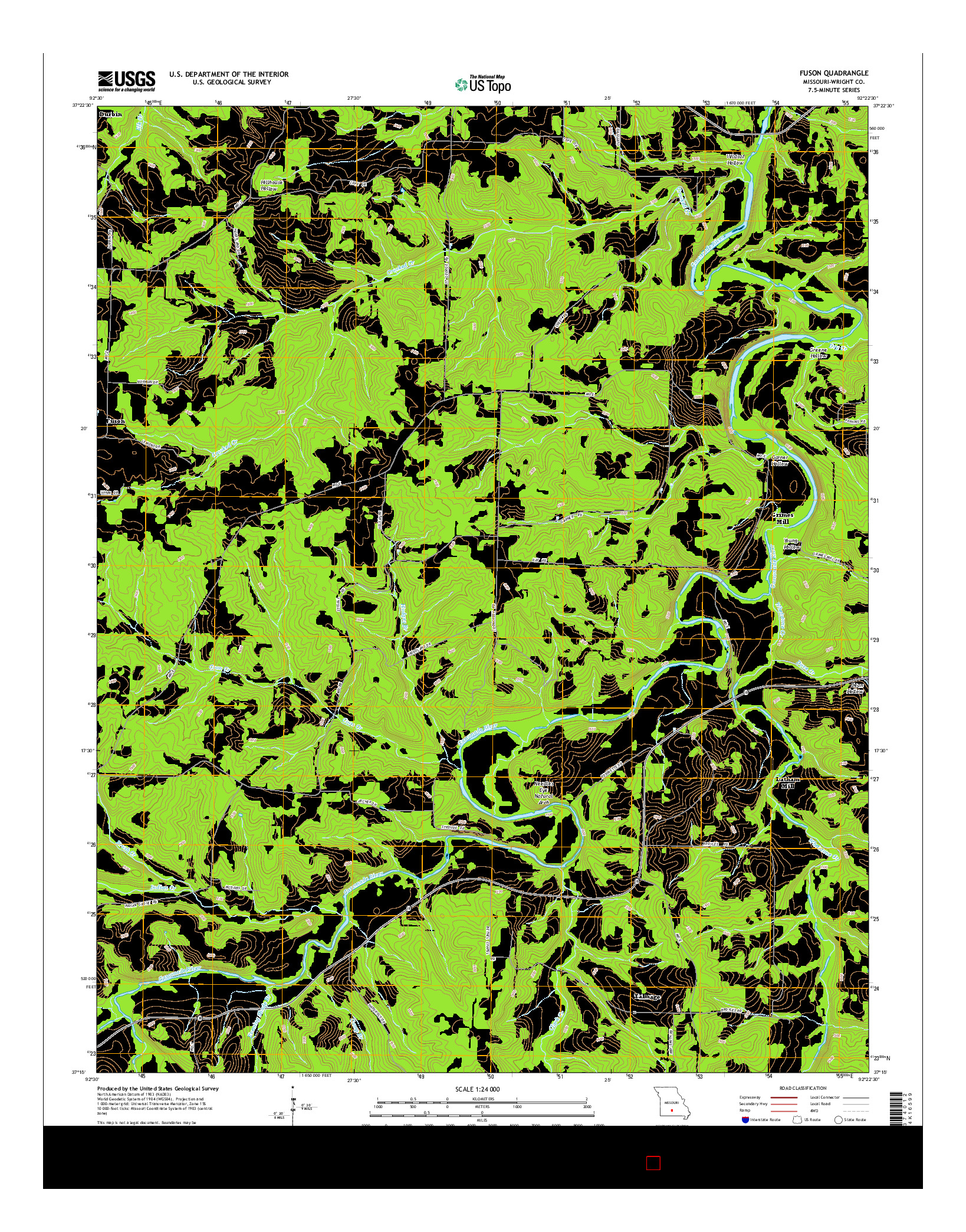 USGS US TOPO 7.5-MINUTE MAP FOR FUSON, MO 2015