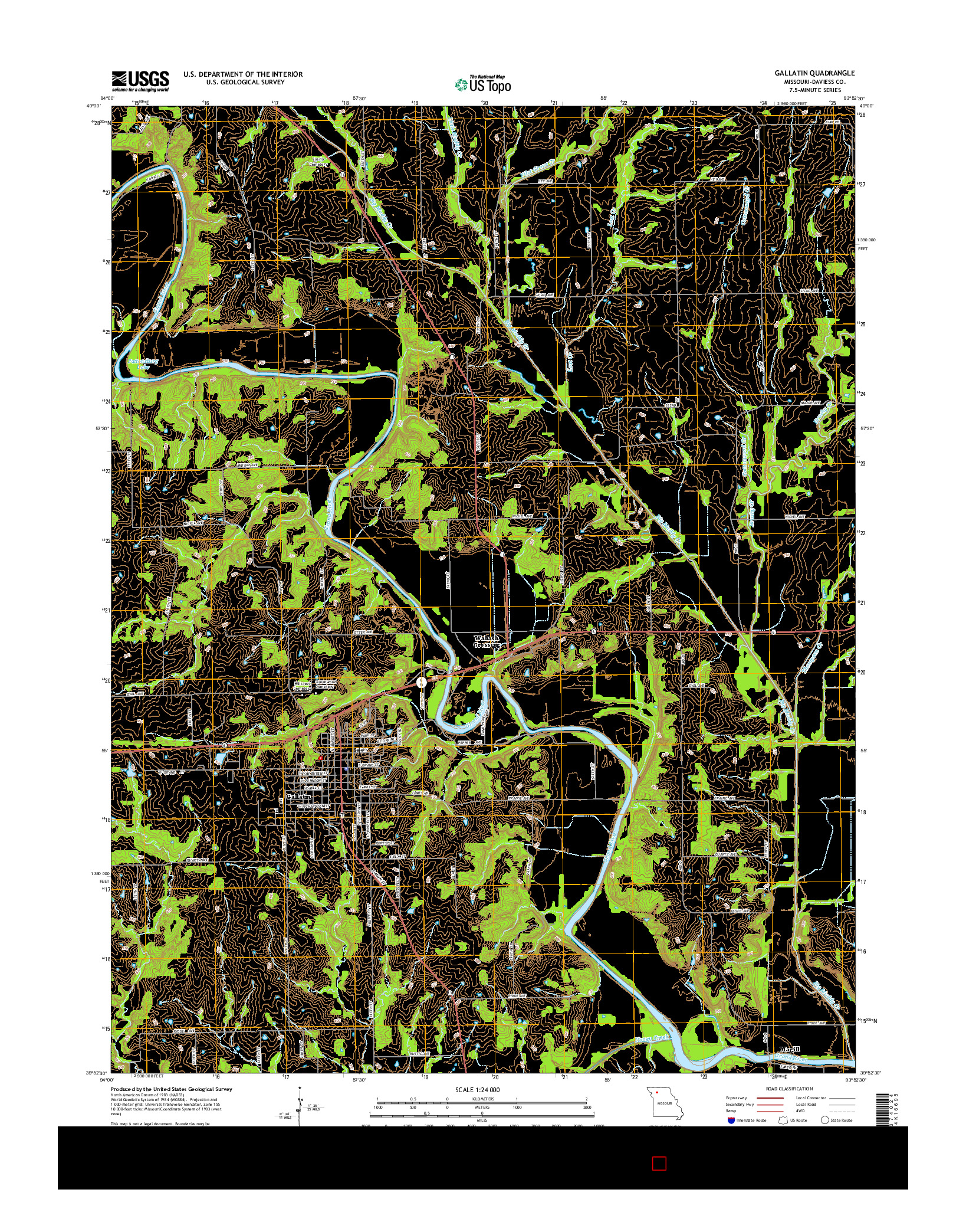 USGS US TOPO 7.5-MINUTE MAP FOR GALLATIN, MO 2015