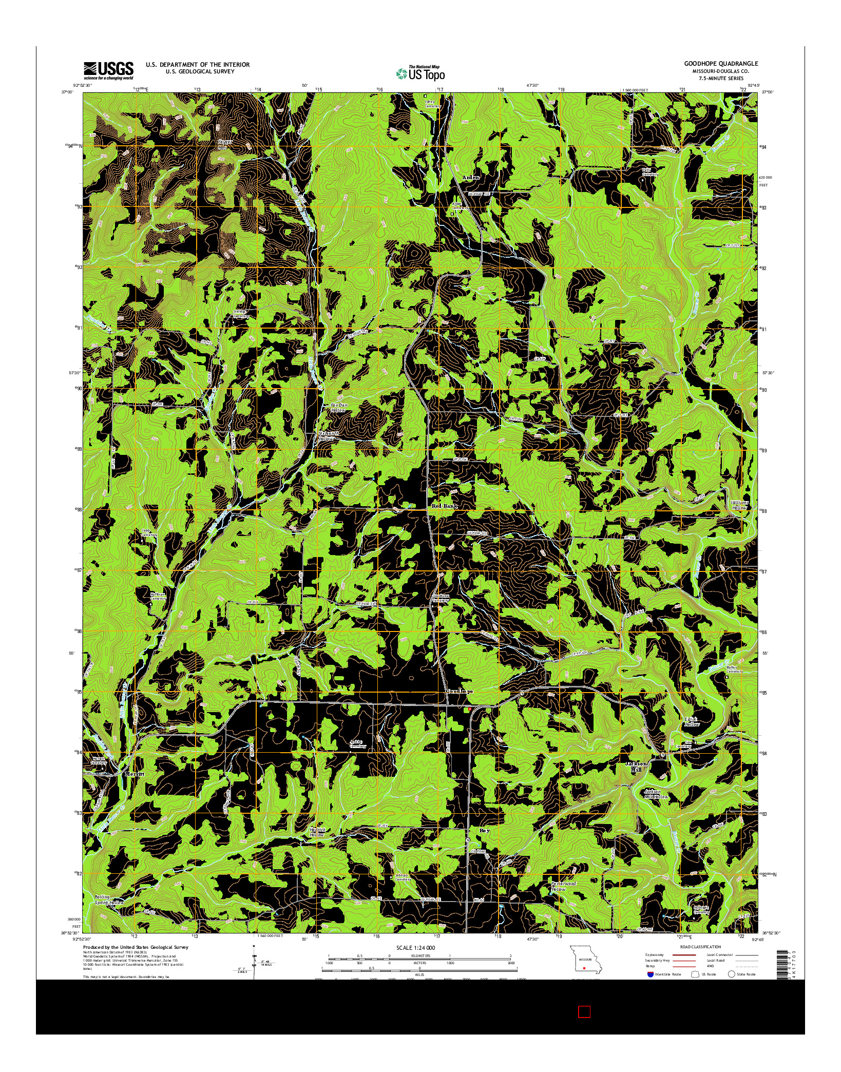 USGS US TOPO 7.5-MINUTE MAP FOR GOODHOPE, MO 2015