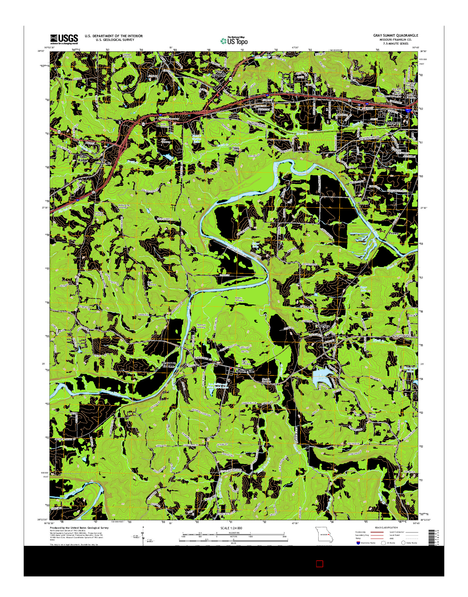 USGS US TOPO 7.5-MINUTE MAP FOR GRAY SUMMIT, MO 2015