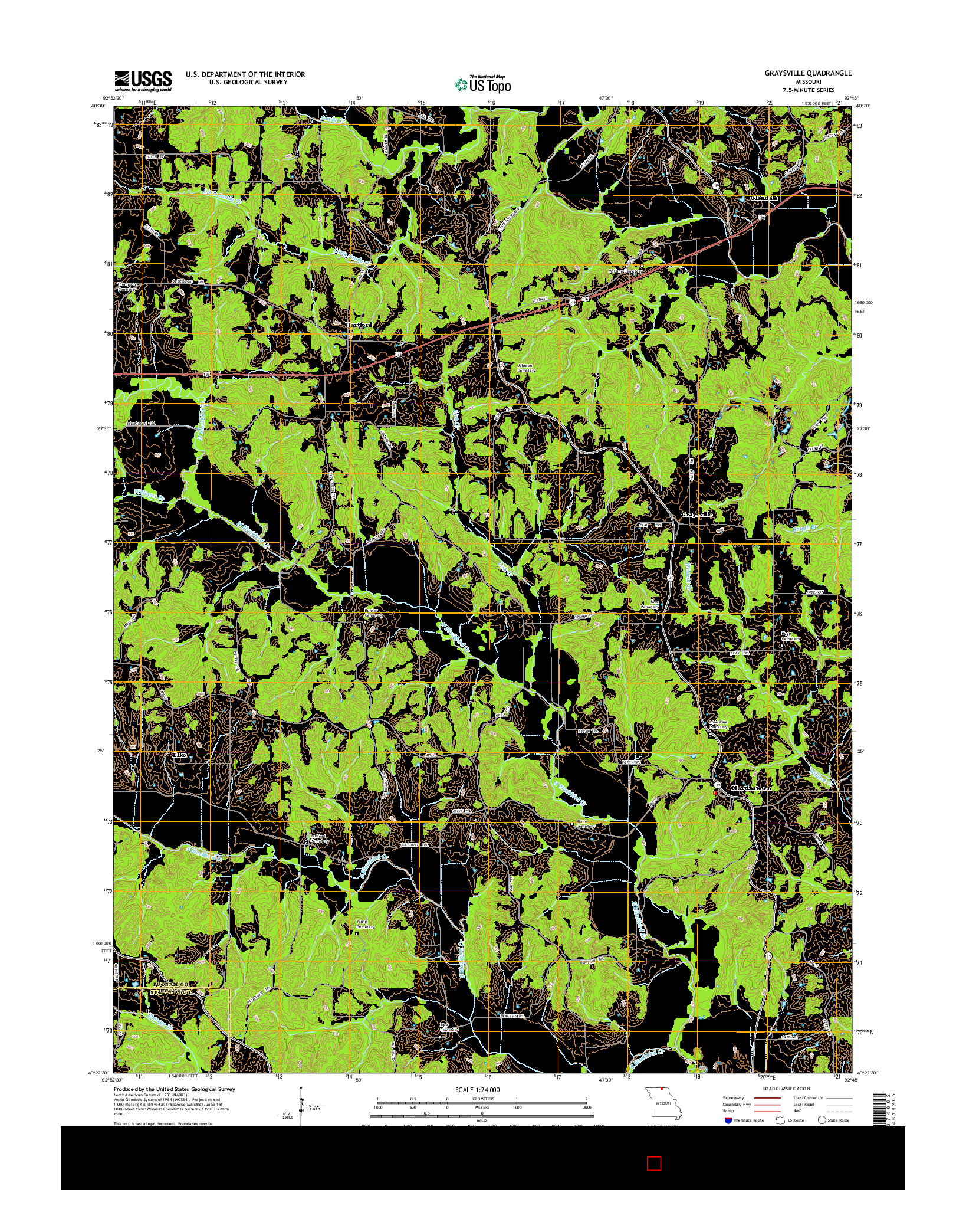 USGS US TOPO 7.5-MINUTE MAP FOR GRAYSVILLE, MO 2015