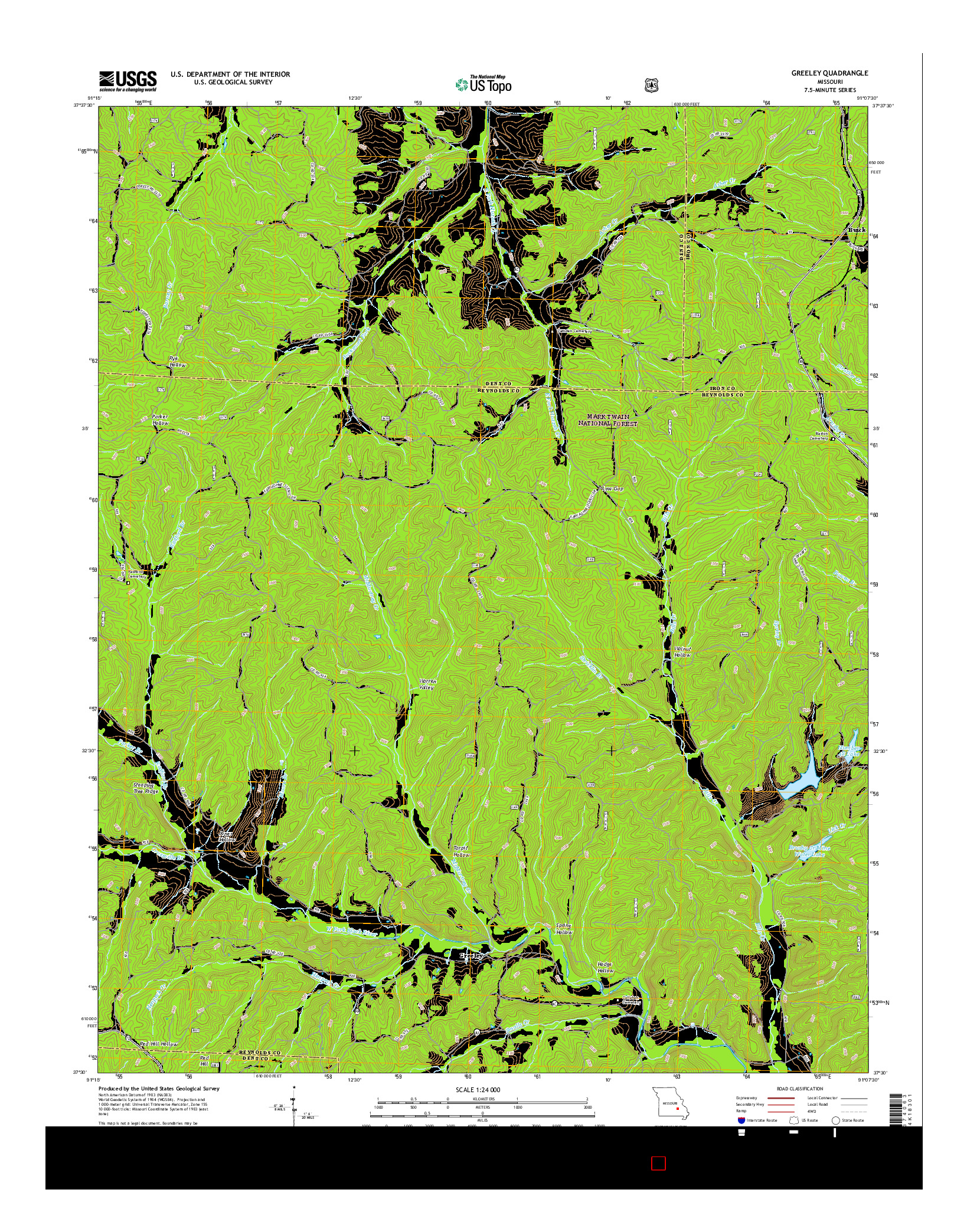 USGS US TOPO 7.5-MINUTE MAP FOR GREELEY, MO 2015