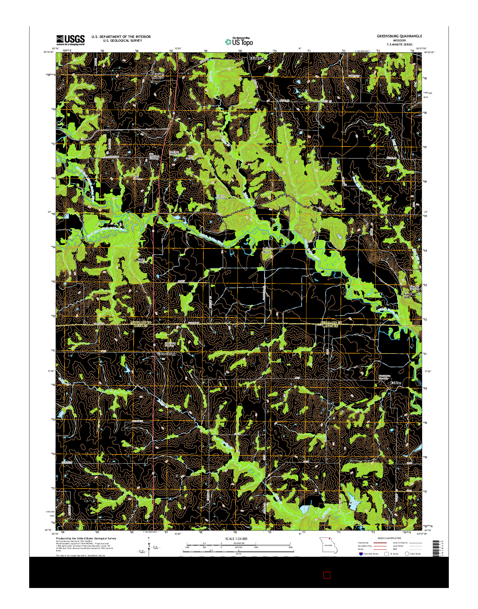 USGS US TOPO 7.5-MINUTE MAP FOR GREENSBURG, MO 2015