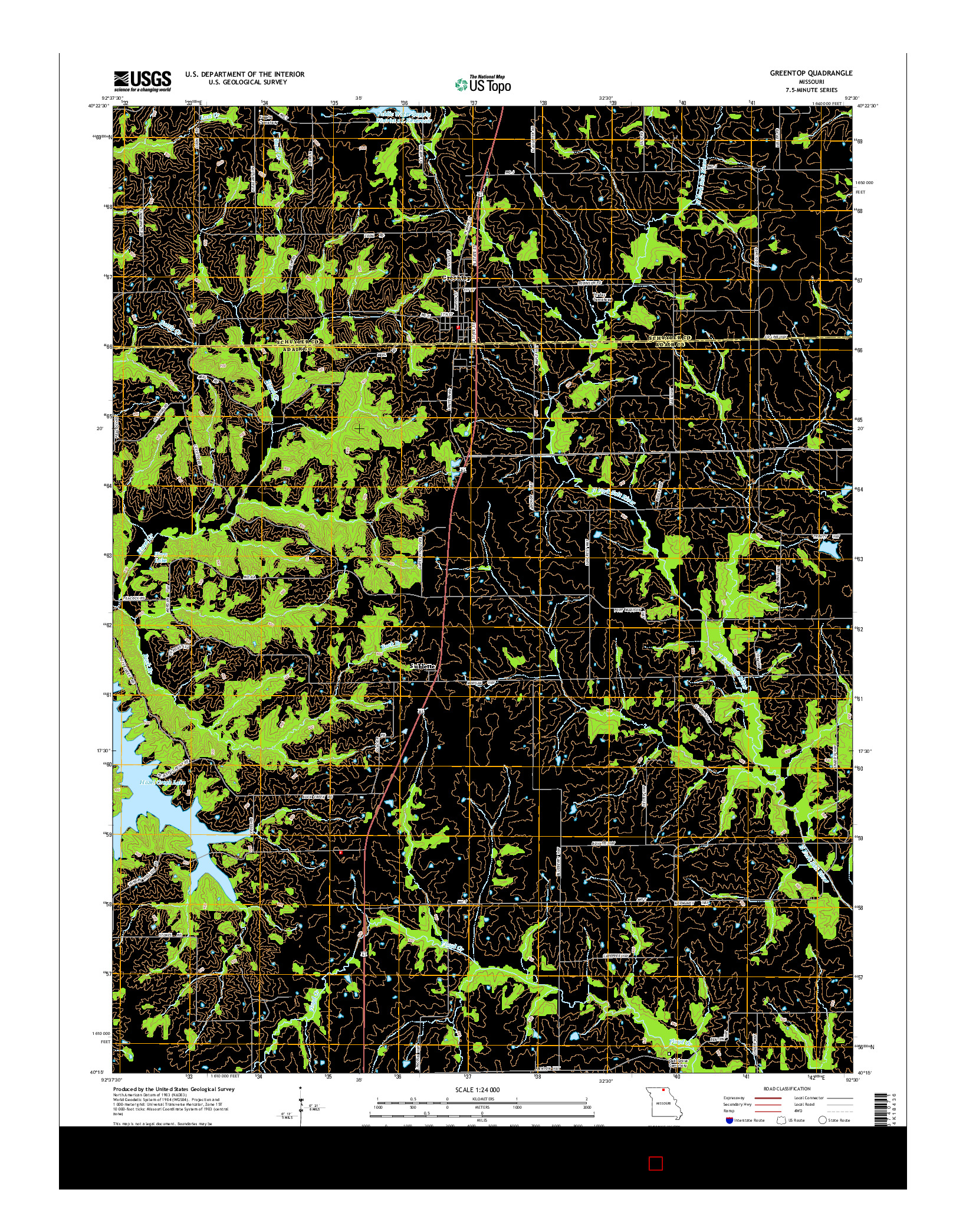 USGS US TOPO 7.5-MINUTE MAP FOR GREENTOP, MO 2015
