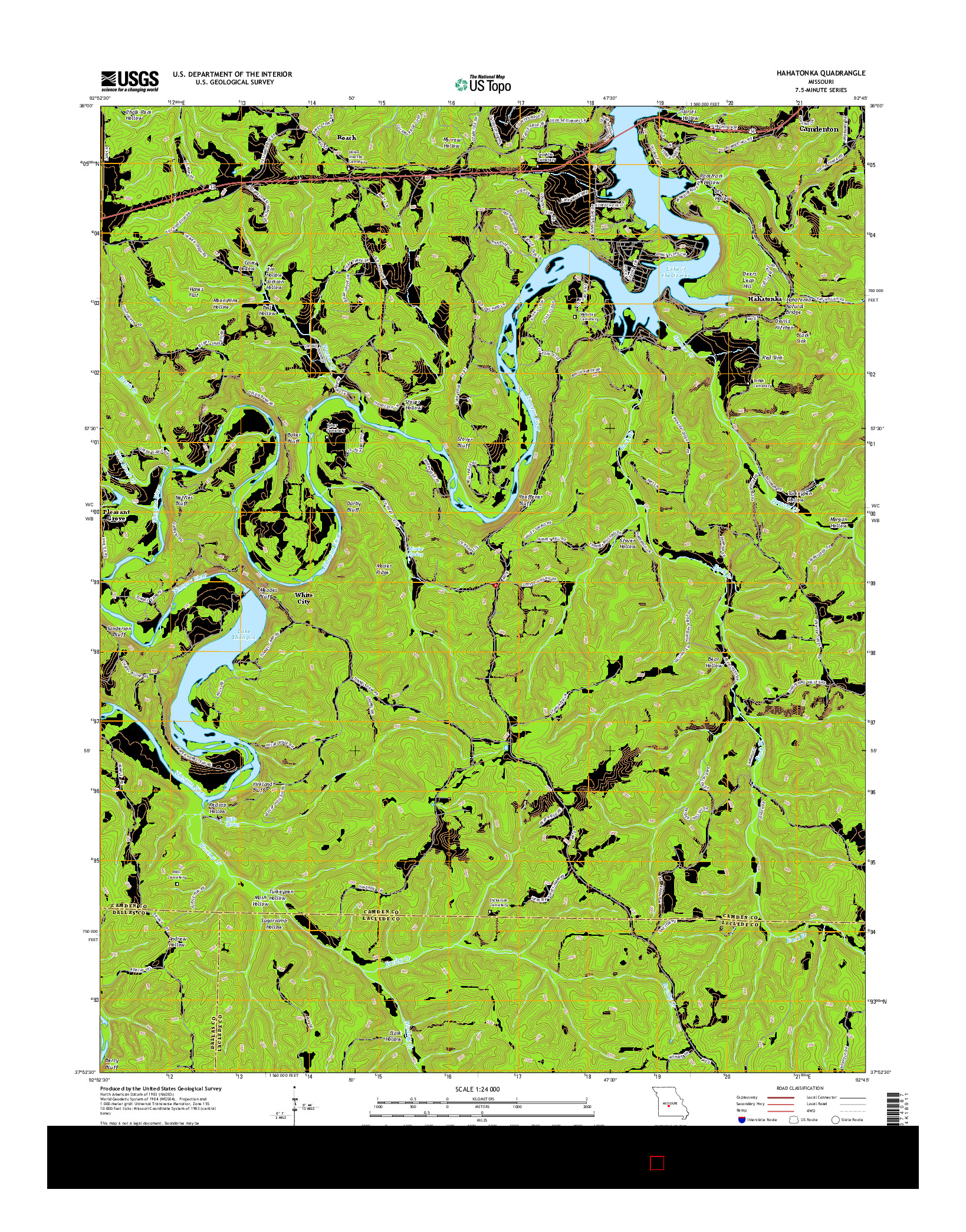 USGS US TOPO 7.5-MINUTE MAP FOR HAHATONKA, MO 2015
