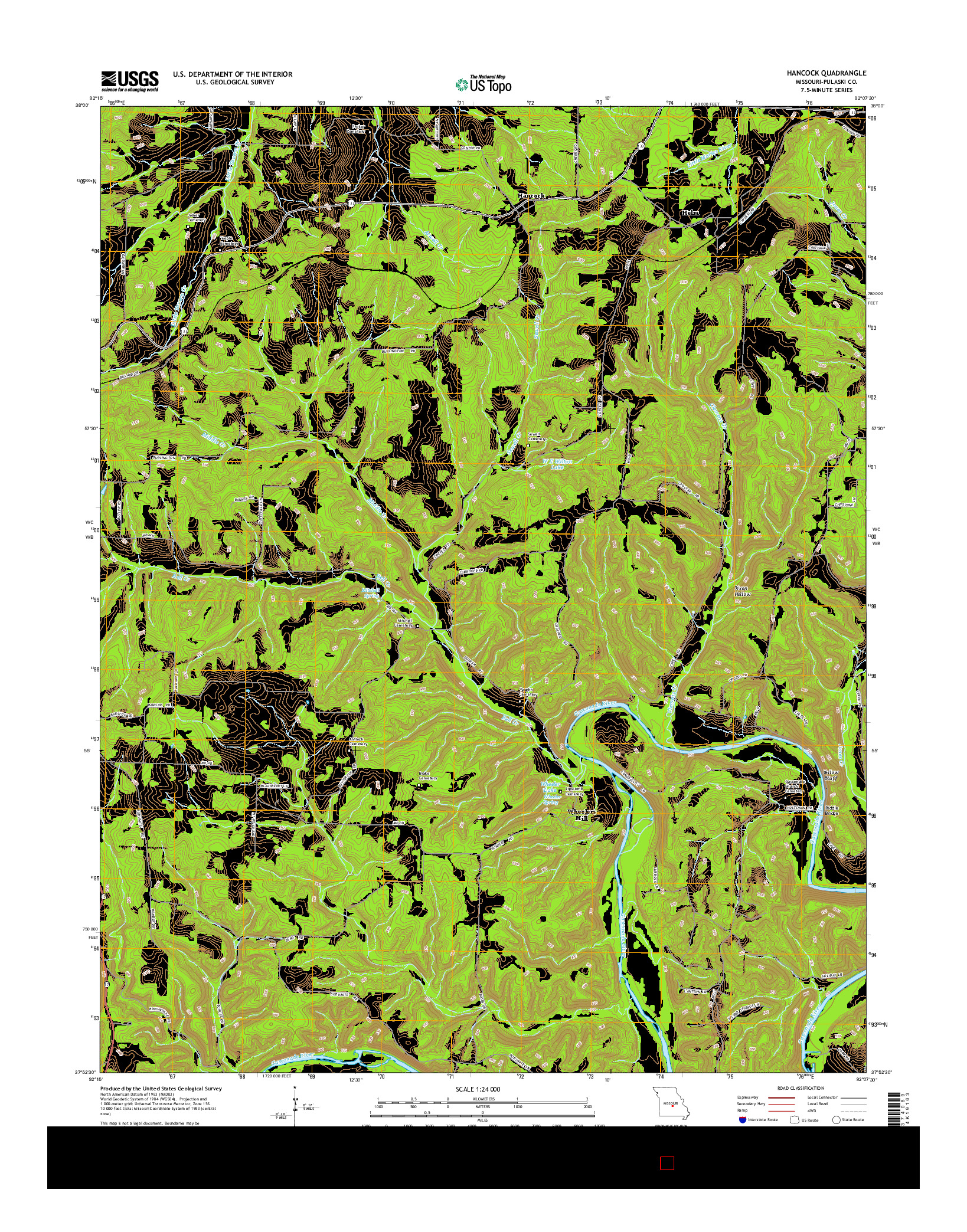 USGS US TOPO 7.5-MINUTE MAP FOR HANCOCK, MO 2015