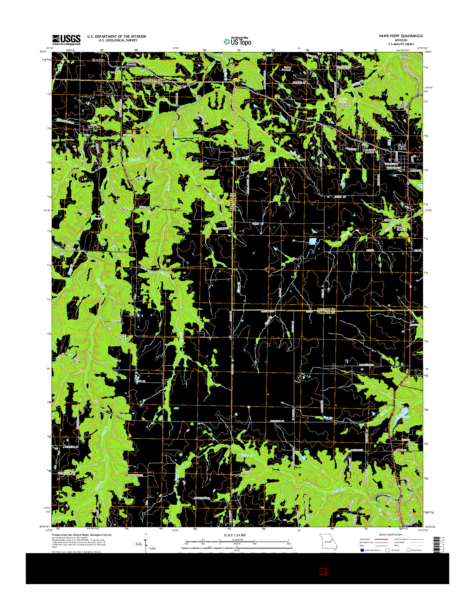 USGS US TOPO 7.5-MINUTE MAP FOR HAWK POINT, MO 2015