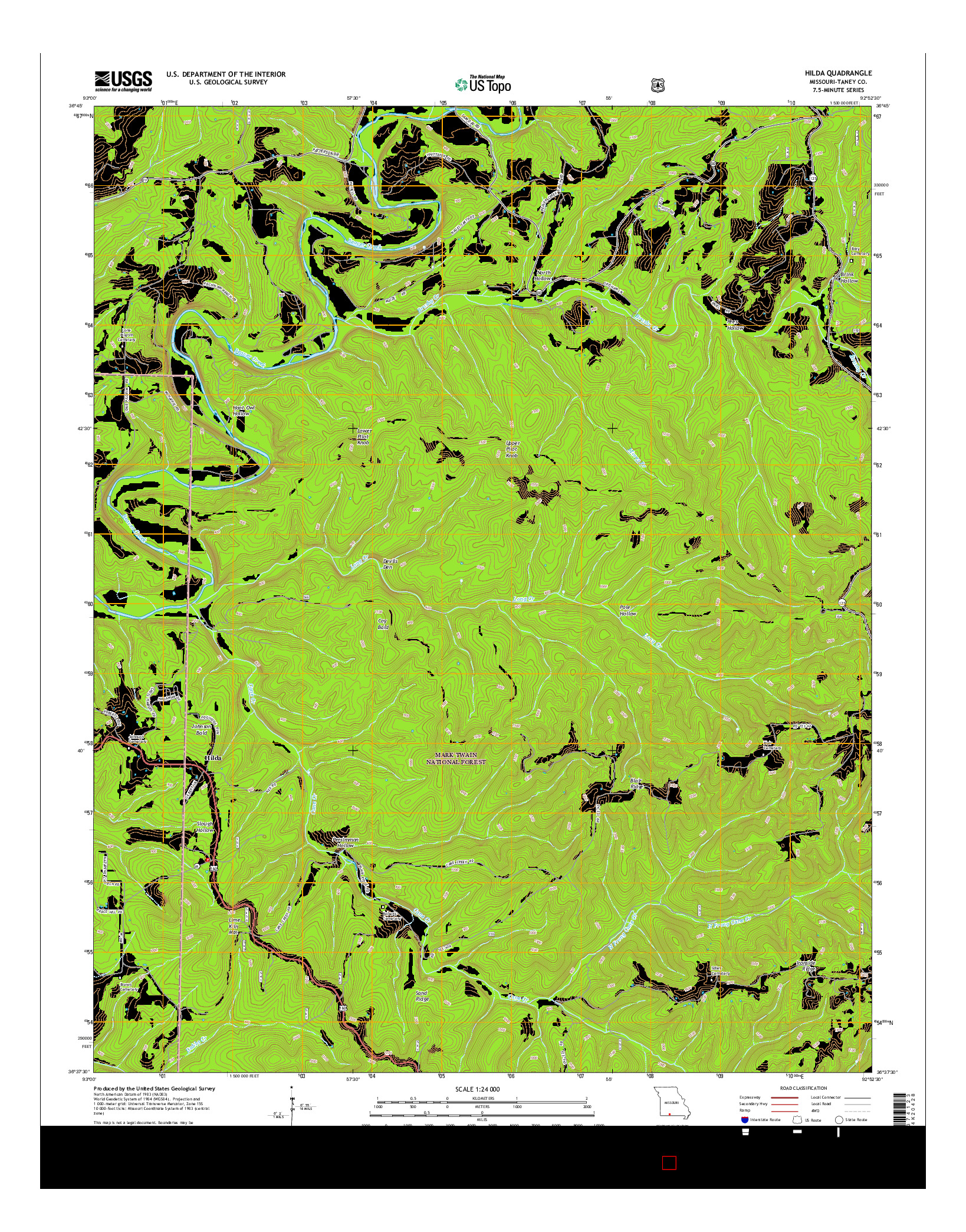 USGS US TOPO 7.5-MINUTE MAP FOR HILDA, MO 2015