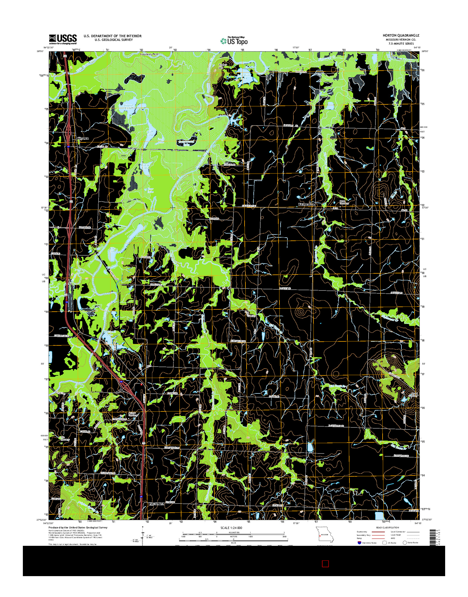 USGS US TOPO 7.5-MINUTE MAP FOR HORTON, MO 2015