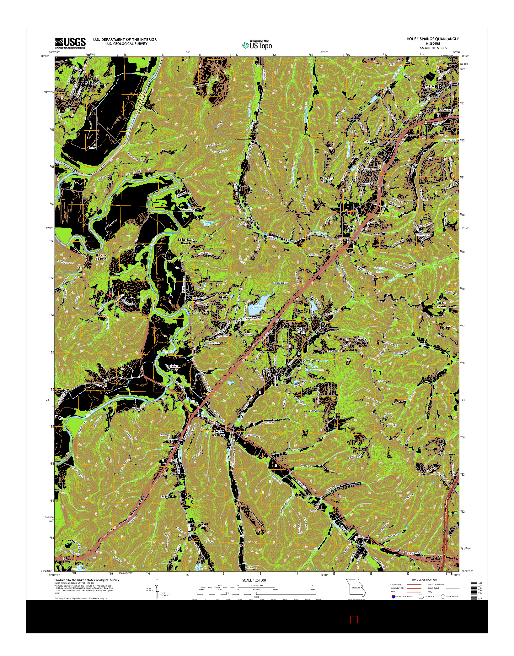 USGS US TOPO 7.5-MINUTE MAP FOR HOUSE SPRINGS, MO 2015