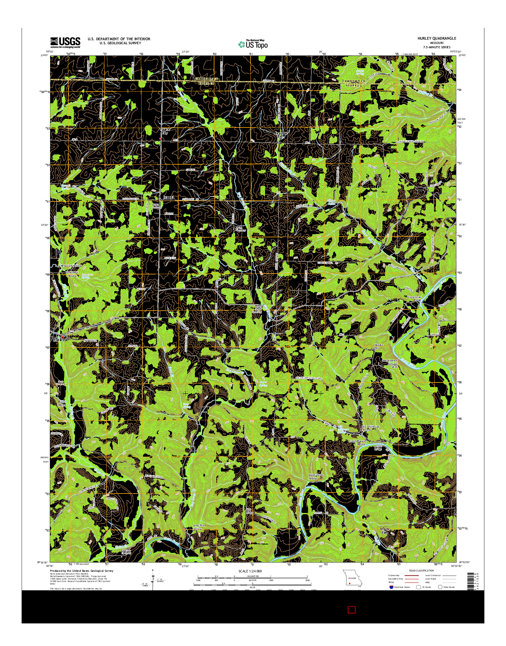 USGS US TOPO 7.5-MINUTE MAP FOR HURLEY, MO 2015