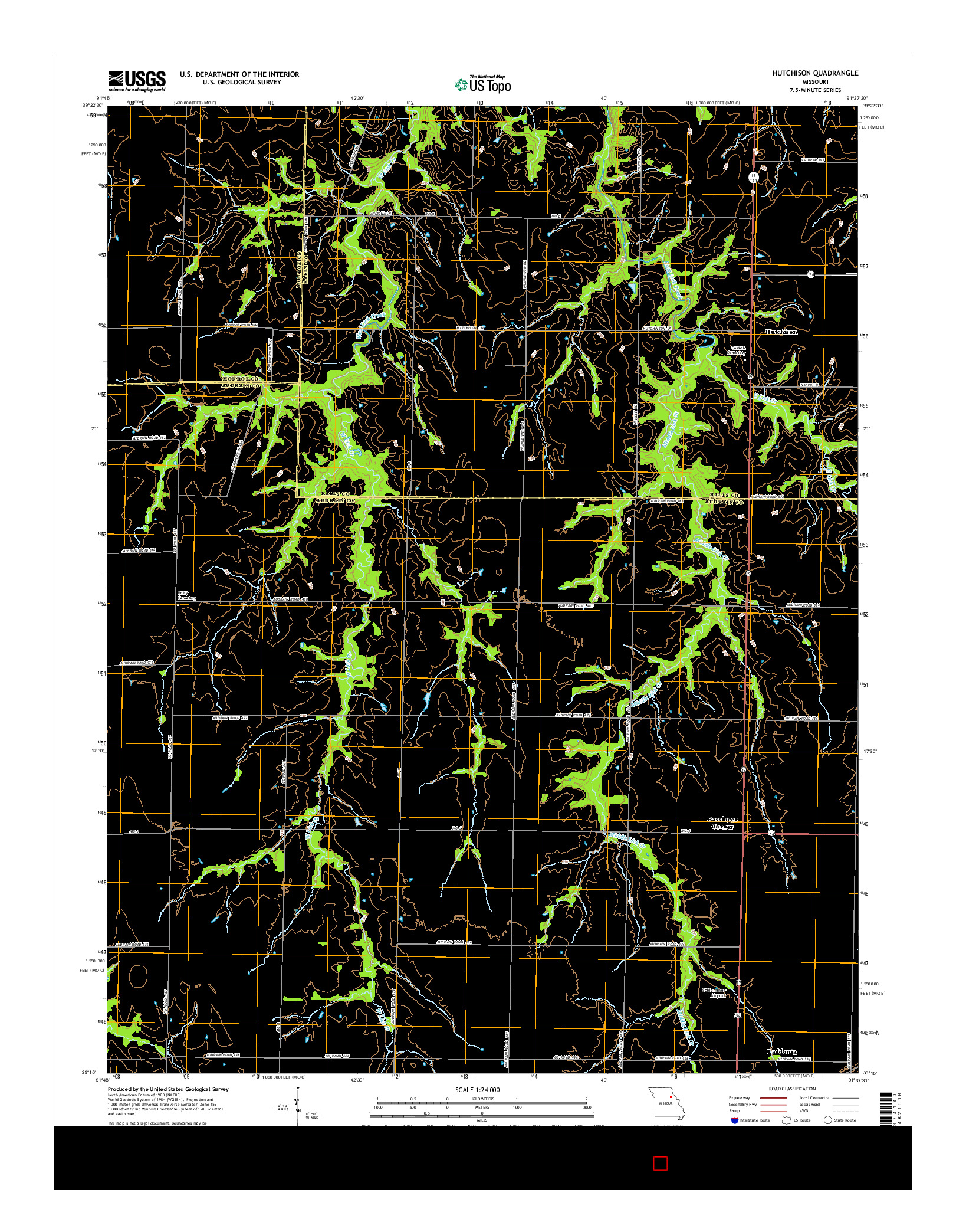 USGS US TOPO 7.5-MINUTE MAP FOR HUTCHISON, MO 2015