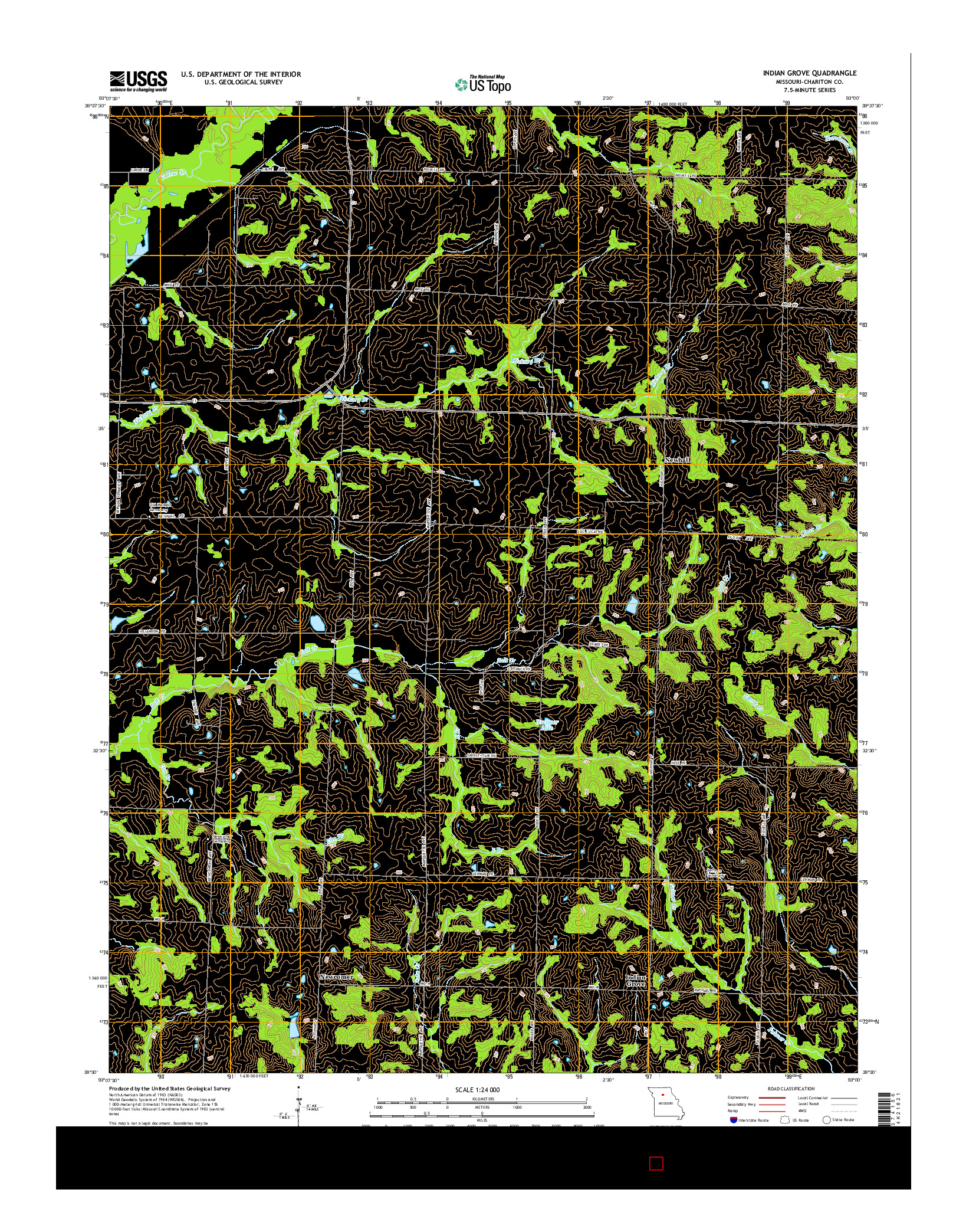 USGS US TOPO 7.5-MINUTE MAP FOR INDIAN GROVE, MO 2015