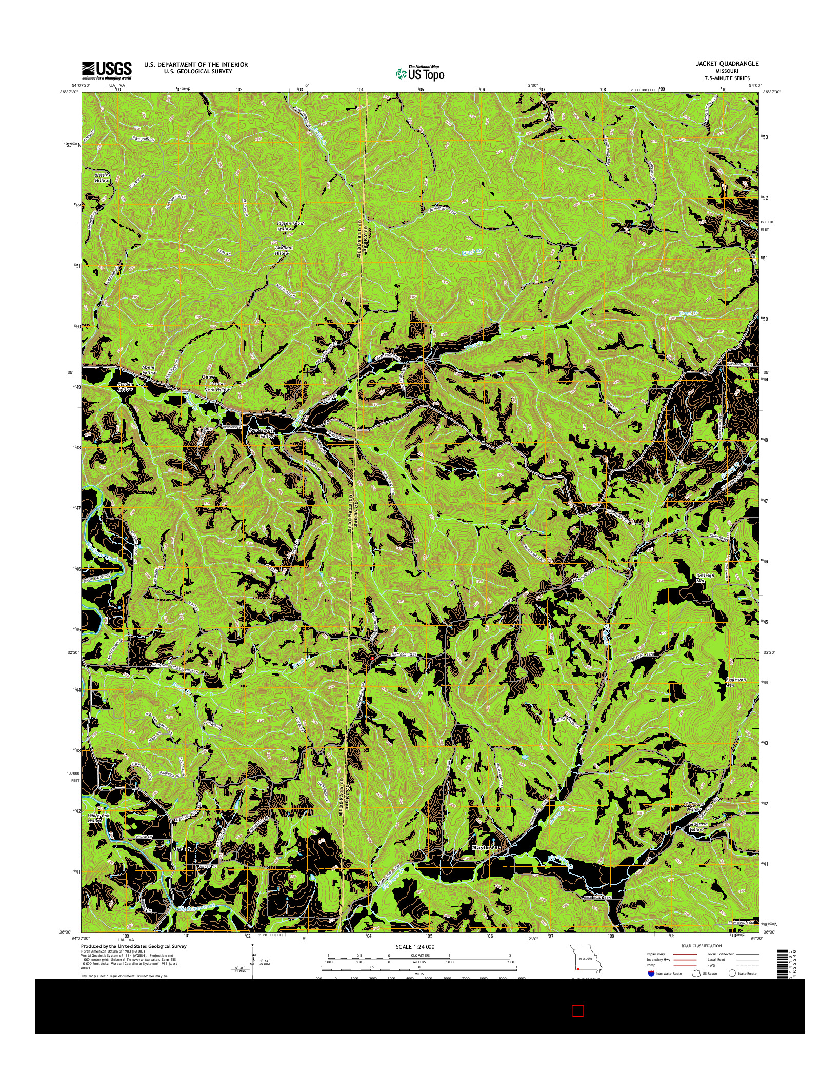 USGS US TOPO 7.5-MINUTE MAP FOR JACKET, MO 2015