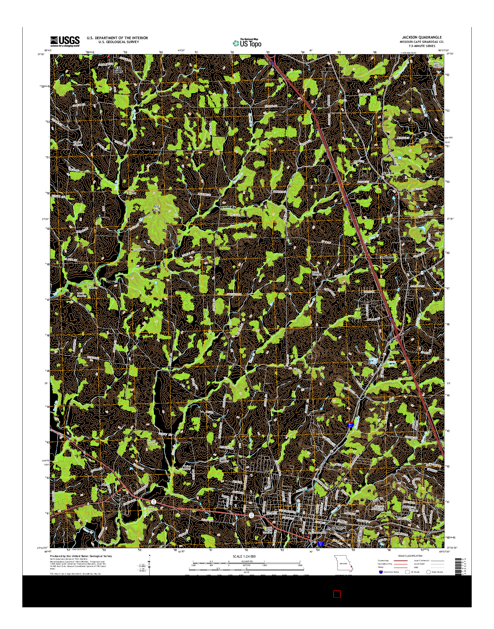 USGS US TOPO 7.5-MINUTE MAP FOR JACKSON, MO 2015