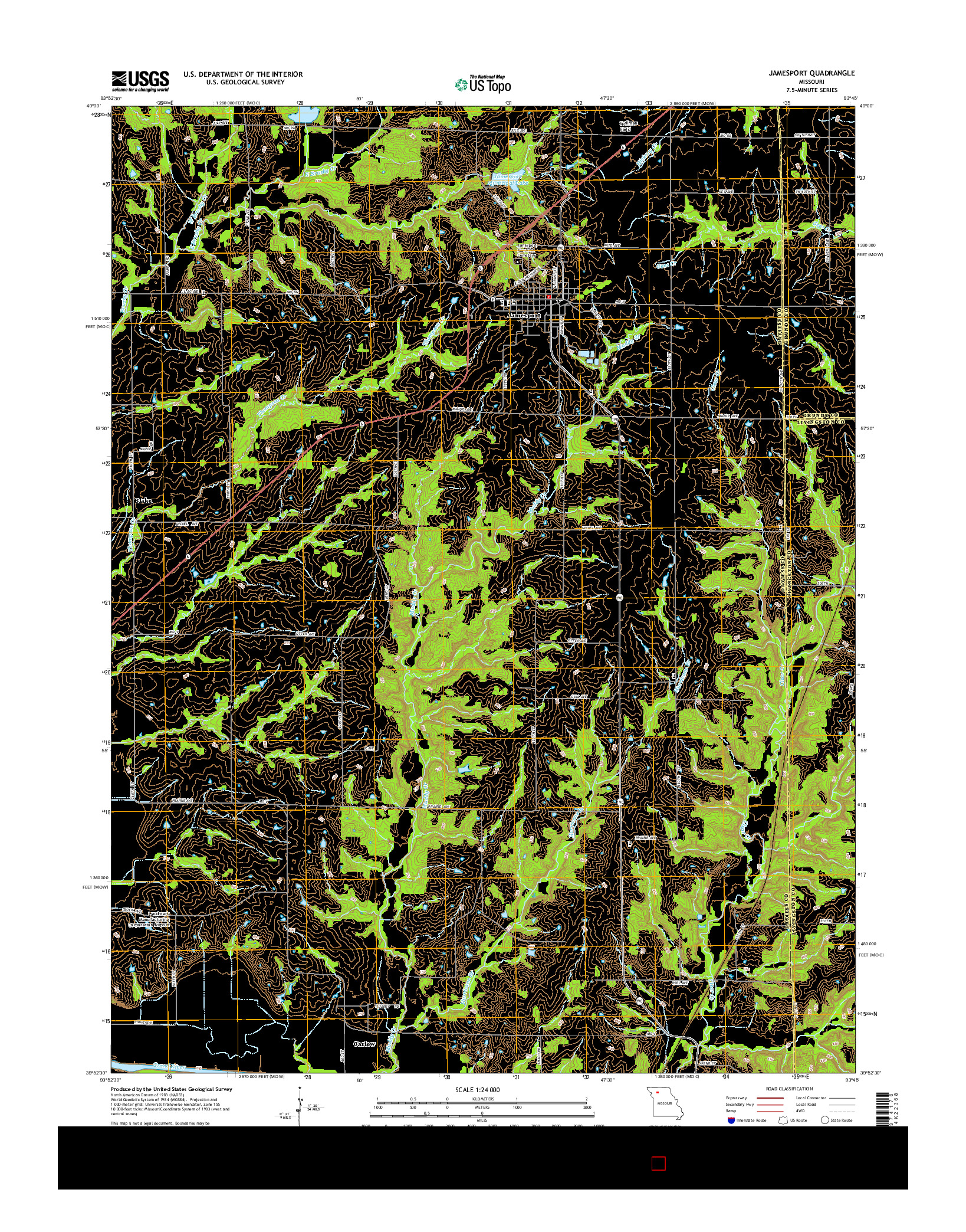 USGS US TOPO 7.5-MINUTE MAP FOR JAMESPORT, MO 2015