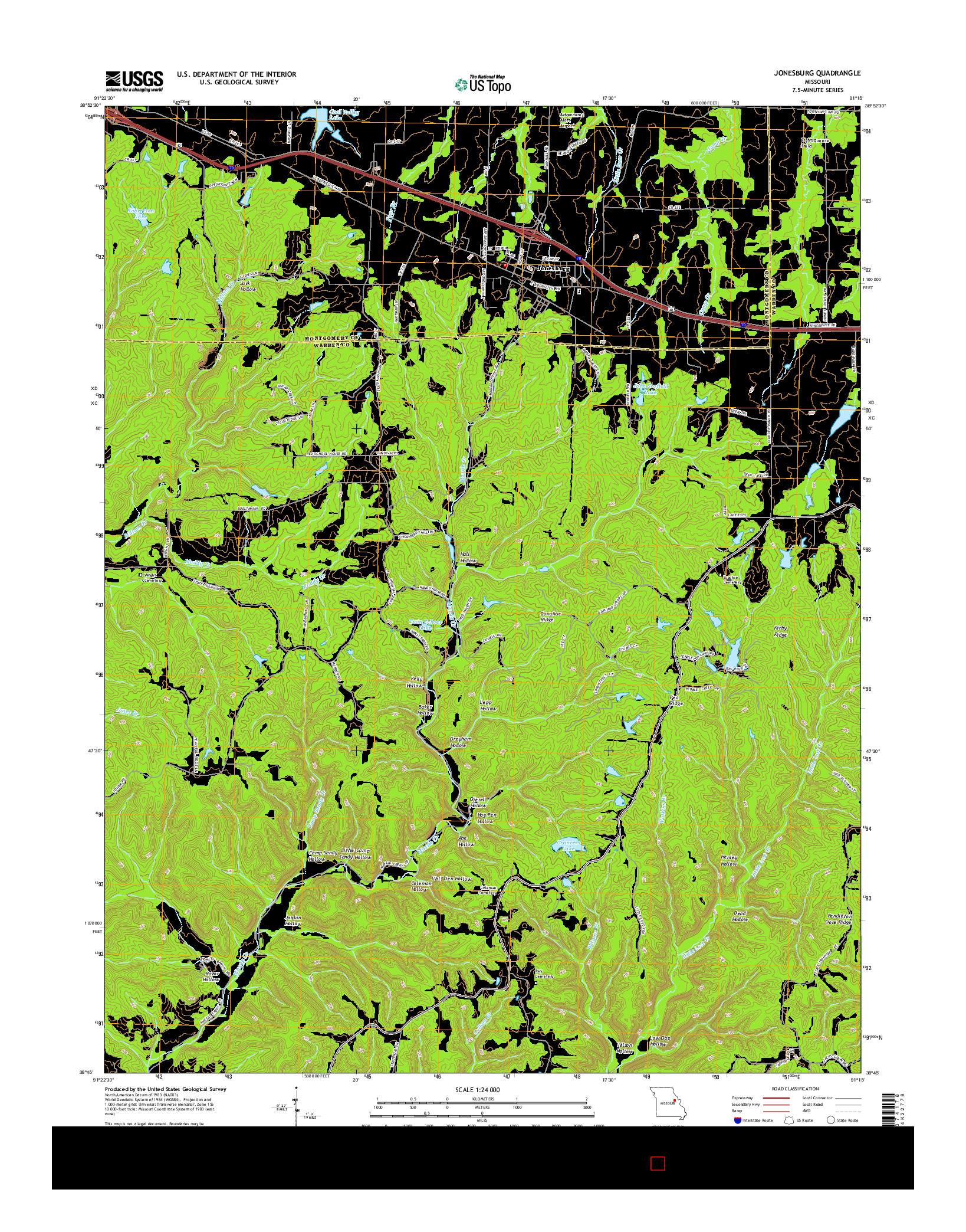 USGS US TOPO 7.5-MINUTE MAP FOR JONESBURG, MO 2015