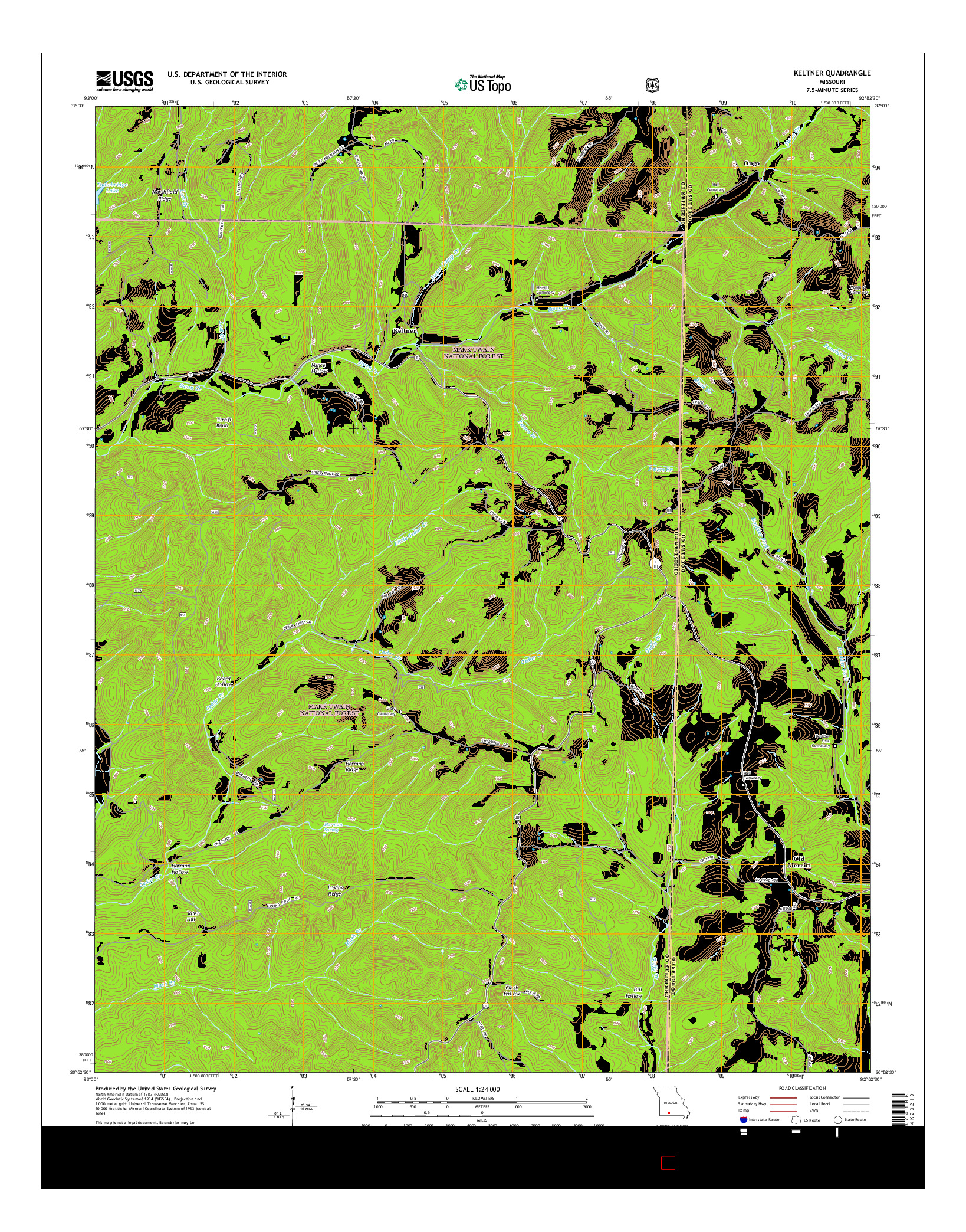 USGS US TOPO 7.5-MINUTE MAP FOR KELTNER, MO 2015