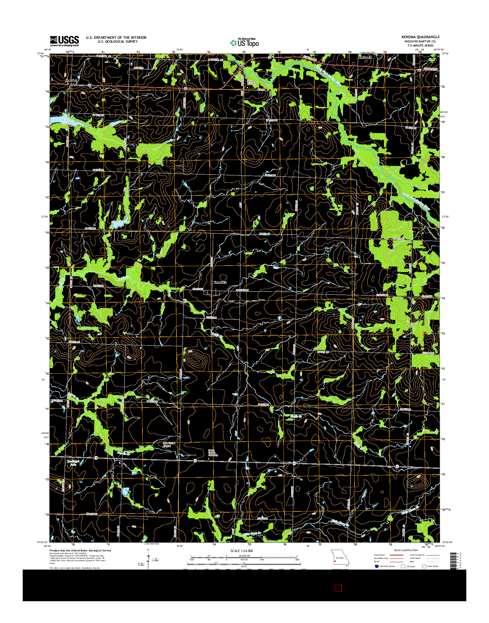 USGS US TOPO 7.5-MINUTE MAP FOR KENOMA, MO 2015