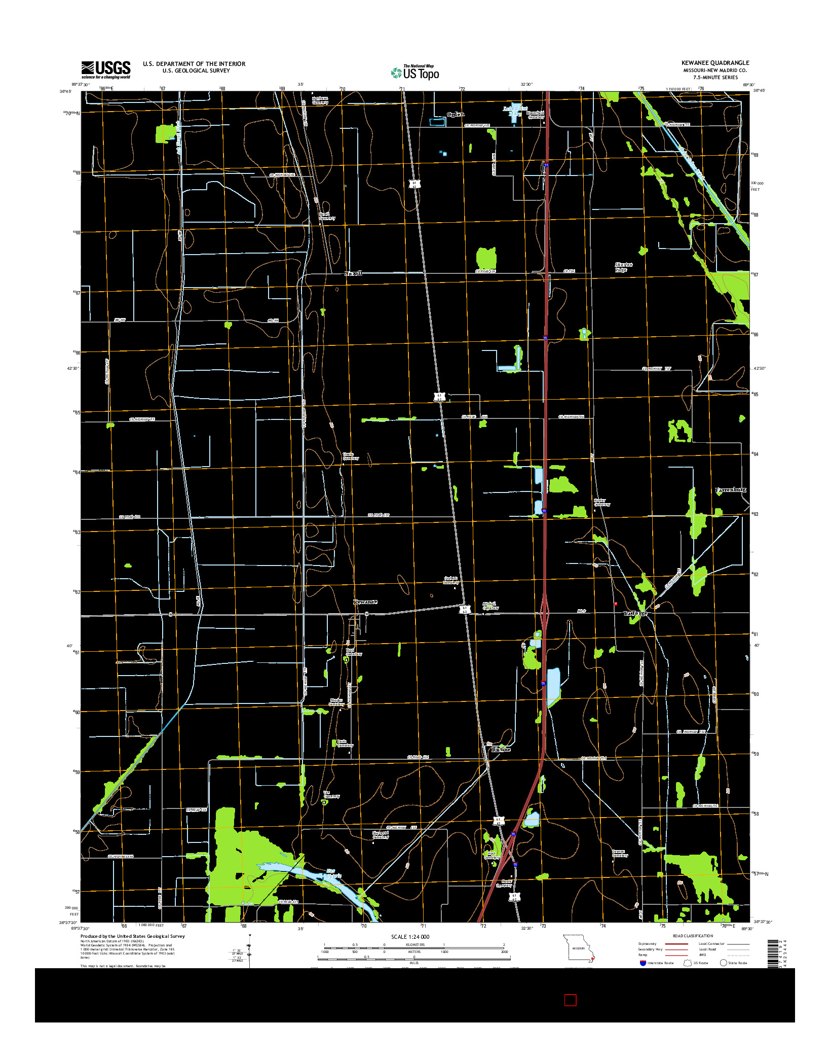USGS US TOPO 7.5-MINUTE MAP FOR KEWANEE, MO 2015