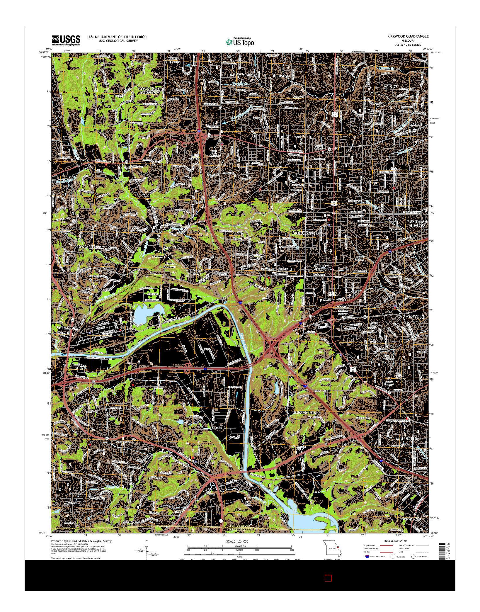 USGS US TOPO 7.5-MINUTE MAP FOR KIRKWOOD, MO 2015