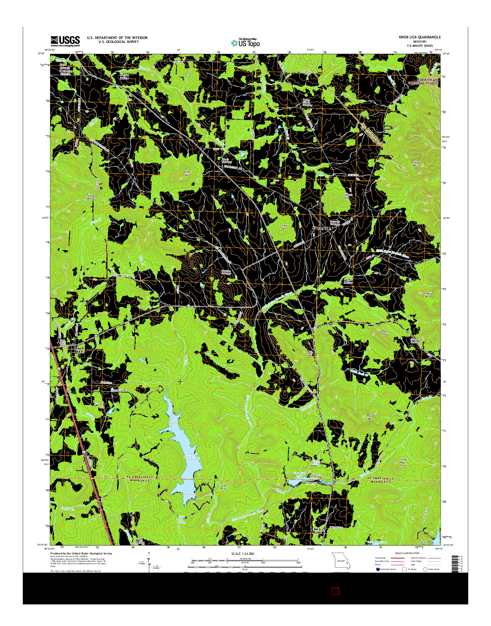 USGS US TOPO 7.5-MINUTE MAP FOR KNOB LICK, MO 2015