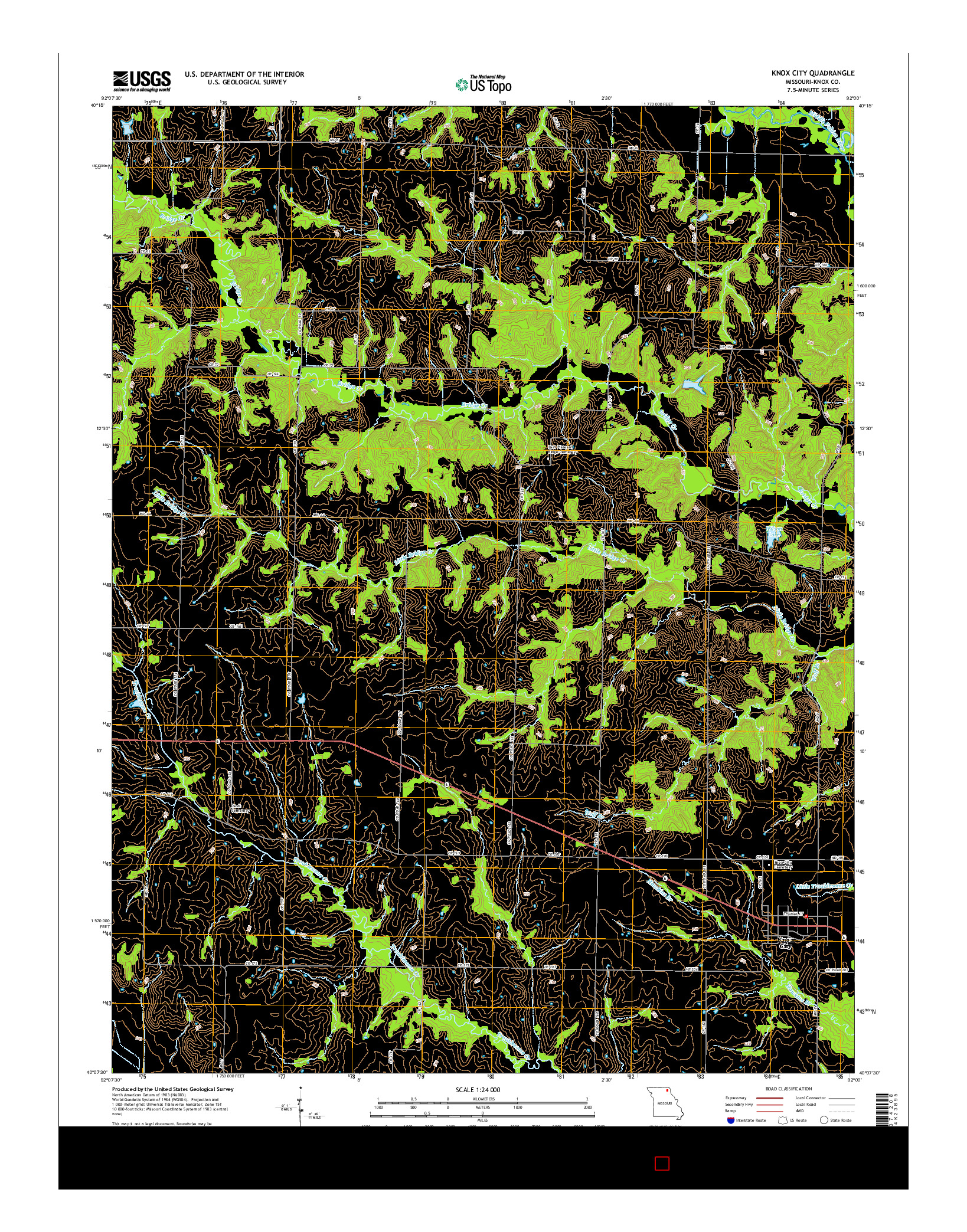 USGS US TOPO 7.5-MINUTE MAP FOR KNOX CITY, MO 2015